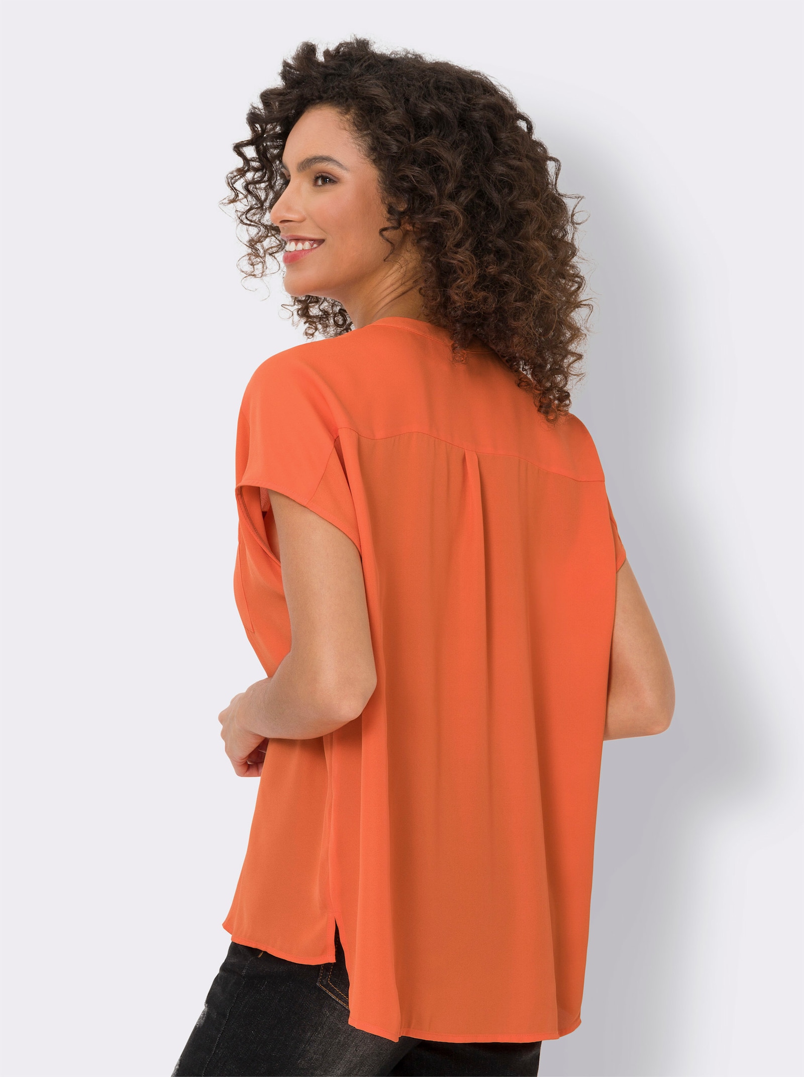 heine Kurzarm-Bluse in Oversize-Passform - orange