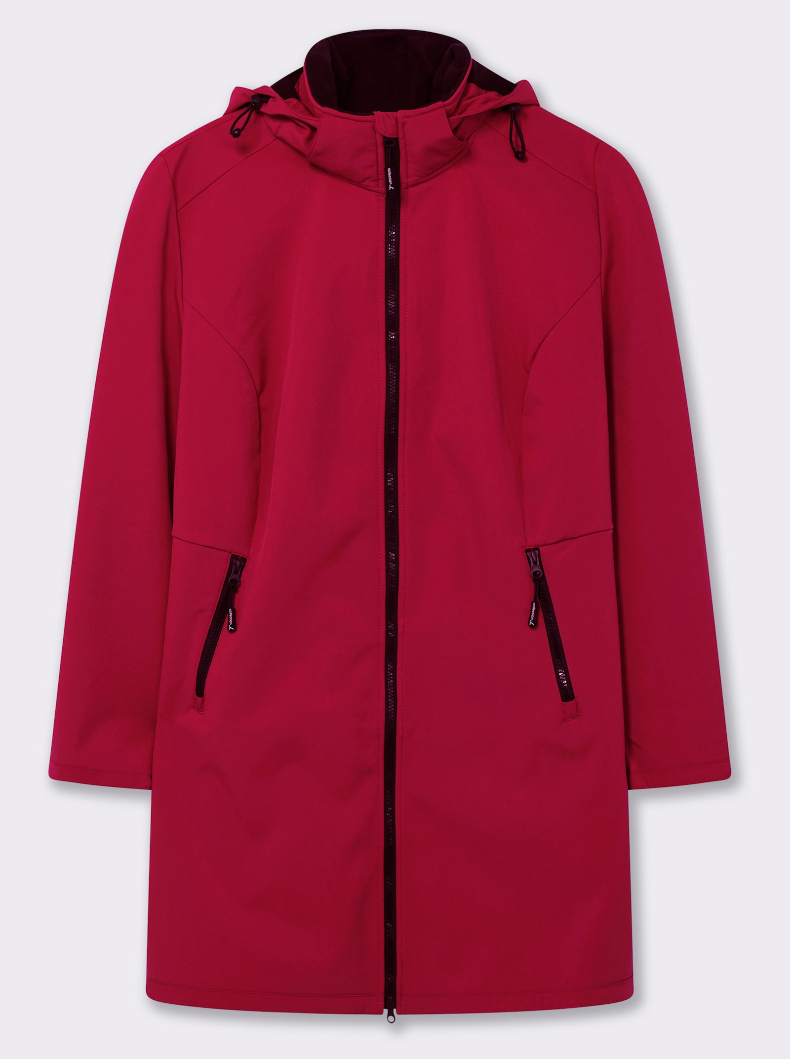 Softshelljacke mit Gummizug im Rücken - rot