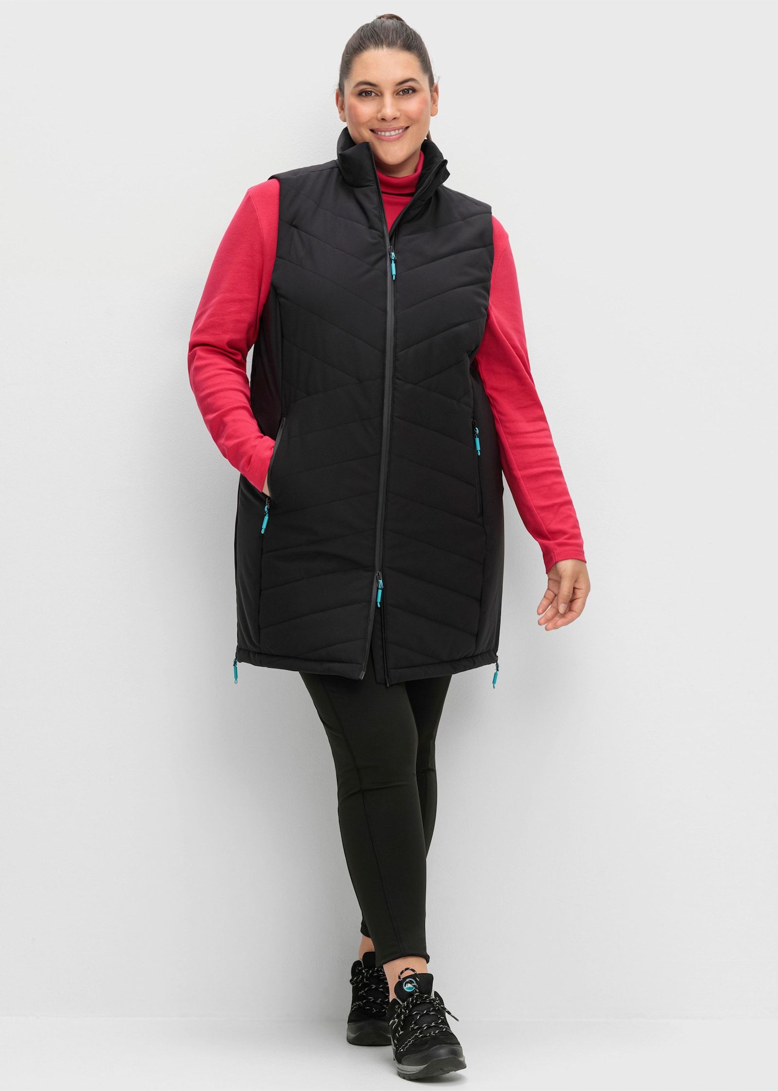 sheego Funktionsweste mit wasser- und winddichter Ausrüstung - schwarz