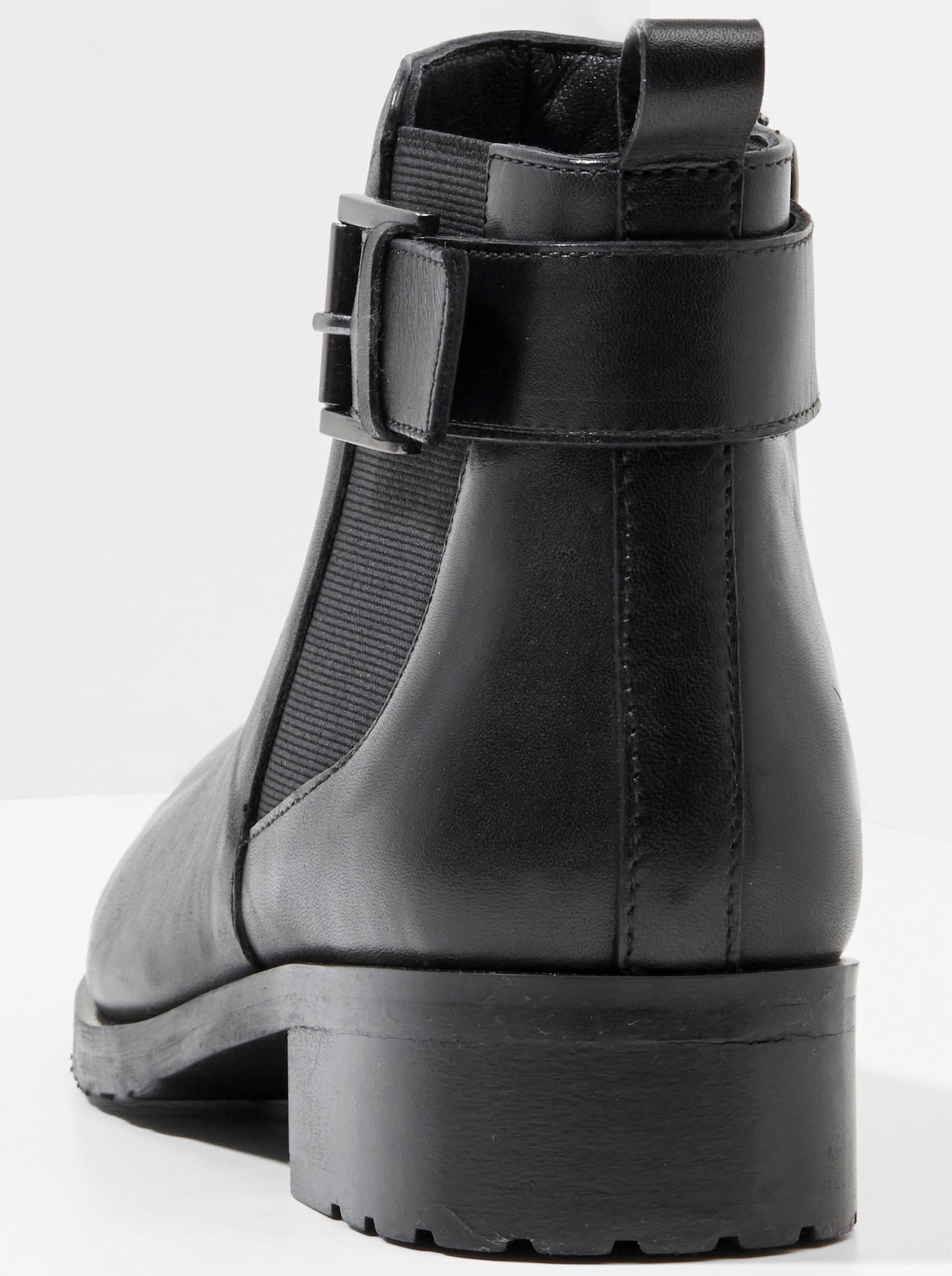 sheego Stiefelette mit Zierband und Schnalle - schwarz