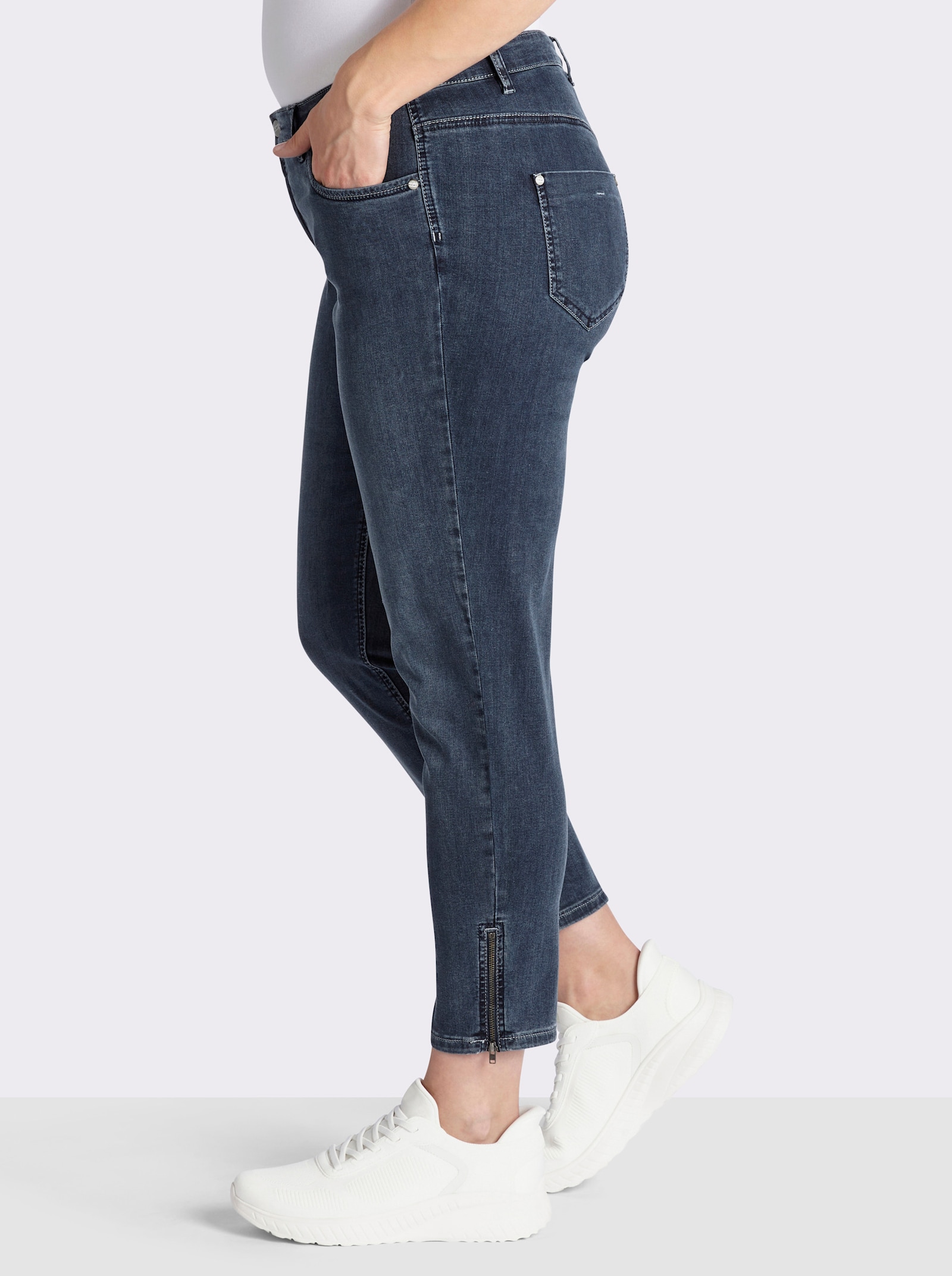 Ascari Stretch-Jeans mit Bauch-weg-Effekt - blue-black