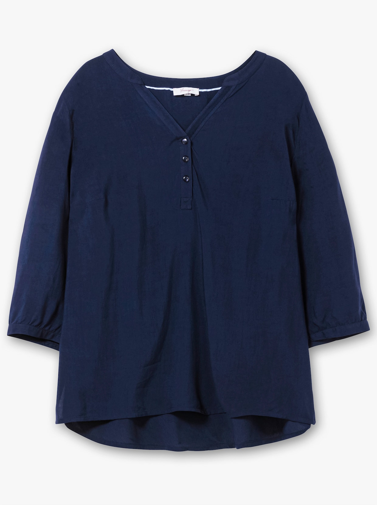 sheego Tunika - tiefblau+pink gemustert