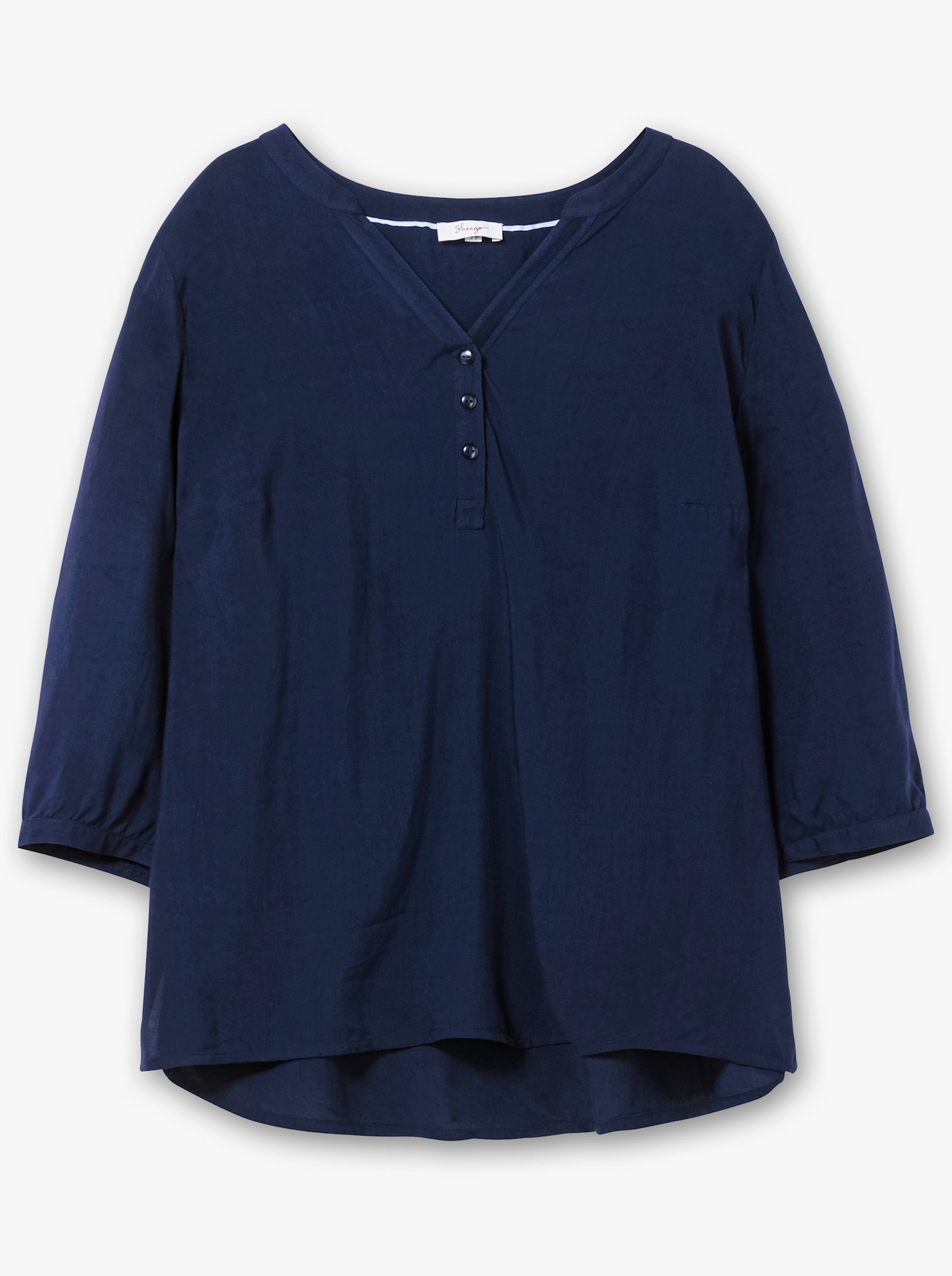 sheego Tunika im Doppelpack - tiefblau+pink gemustert