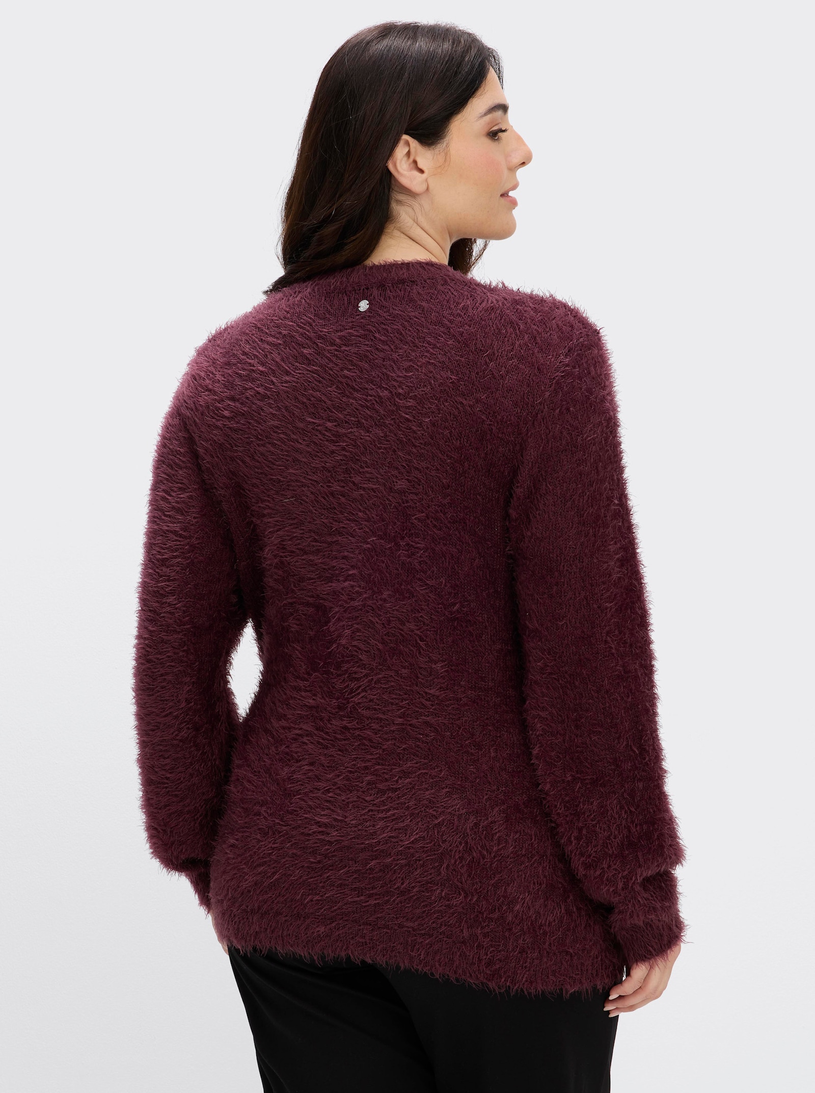 sheego Wickelpullover mit Flauschgarn - burgund