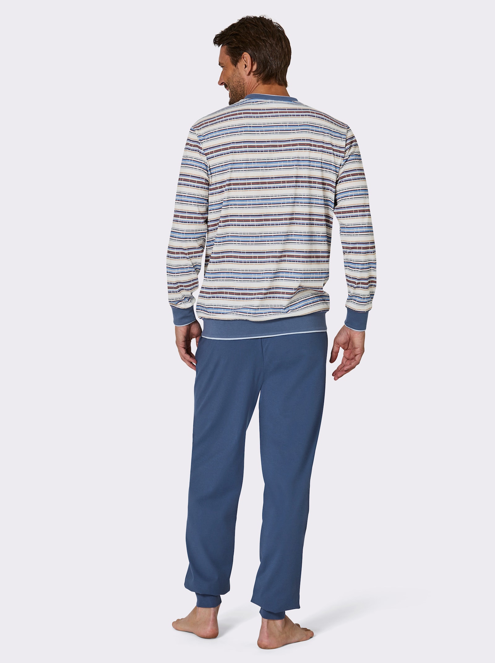 KINGsCLUB Schlafanzug - jeansblau-bleu-bedruckt