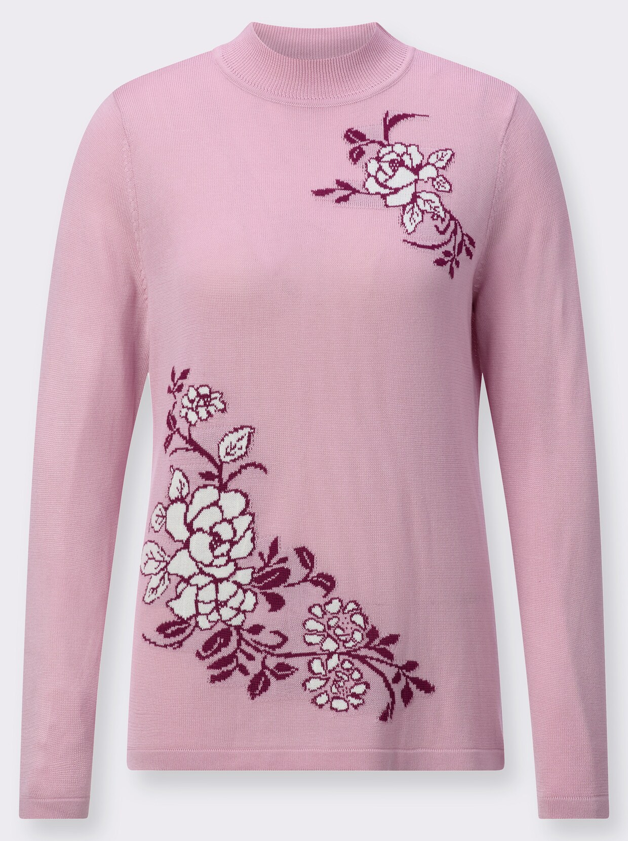 Trui met opstaande kraag - roze