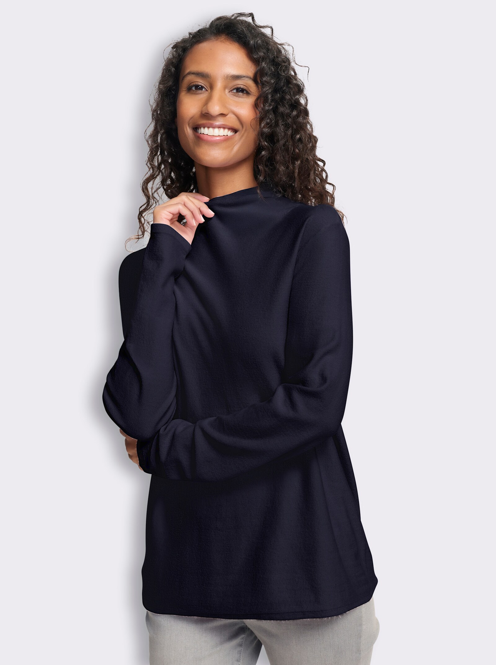 heine Stehkragenpullover mit Langarm - marine