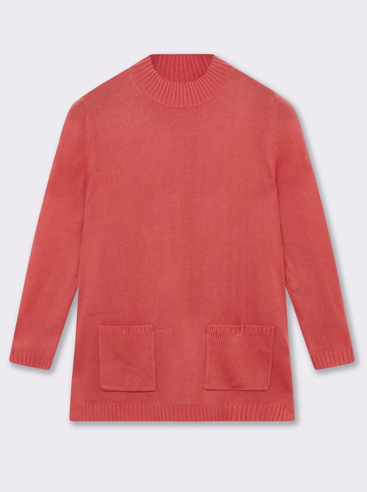 Longpullover mit Stehkragen - grapefruit