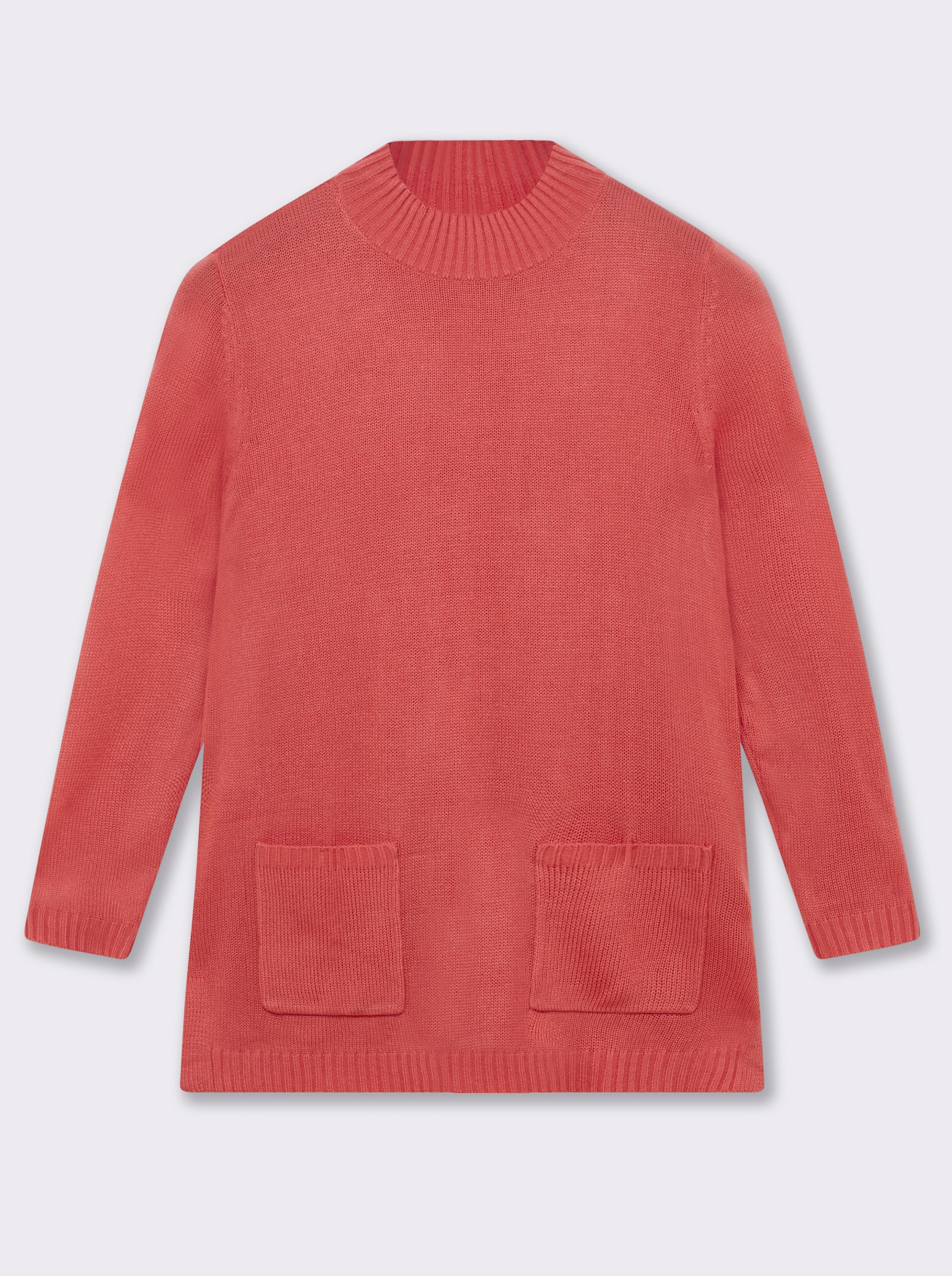 Longpullover mit Stehkragen - grapefruit