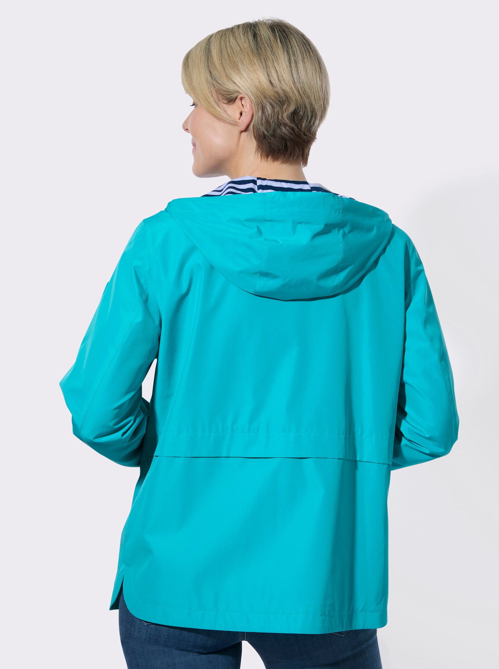 Übergangsjacke mit Kapuze - türkis