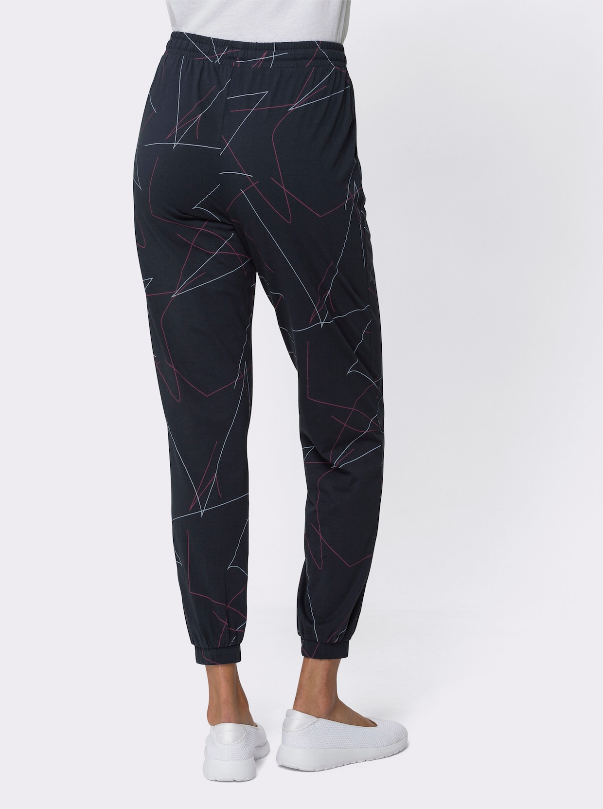 Jersey pantalon - marine geprint