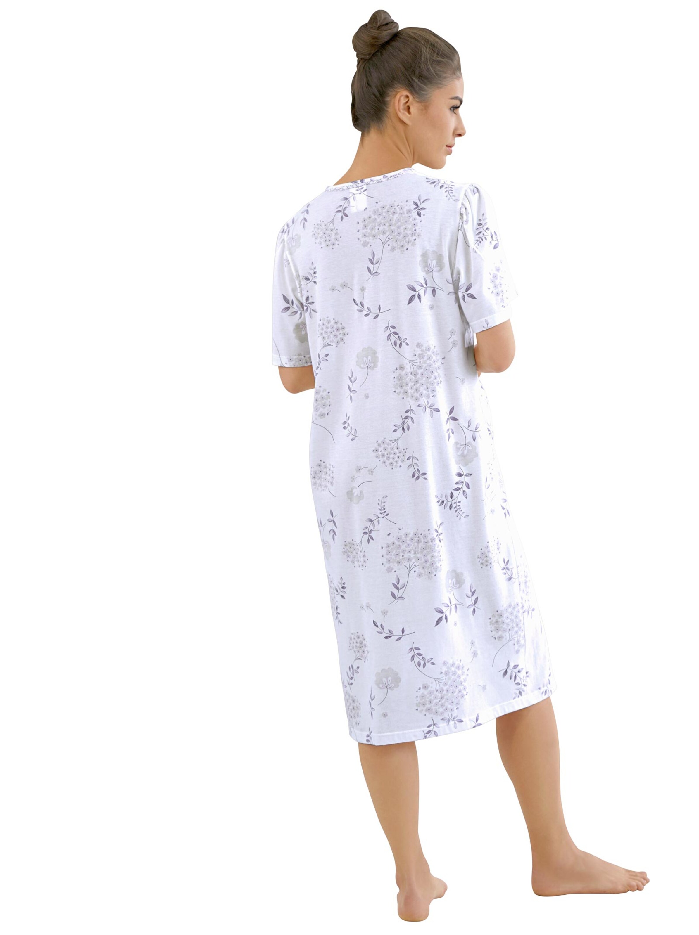 wäschepur Nachthemd - weiß-lila