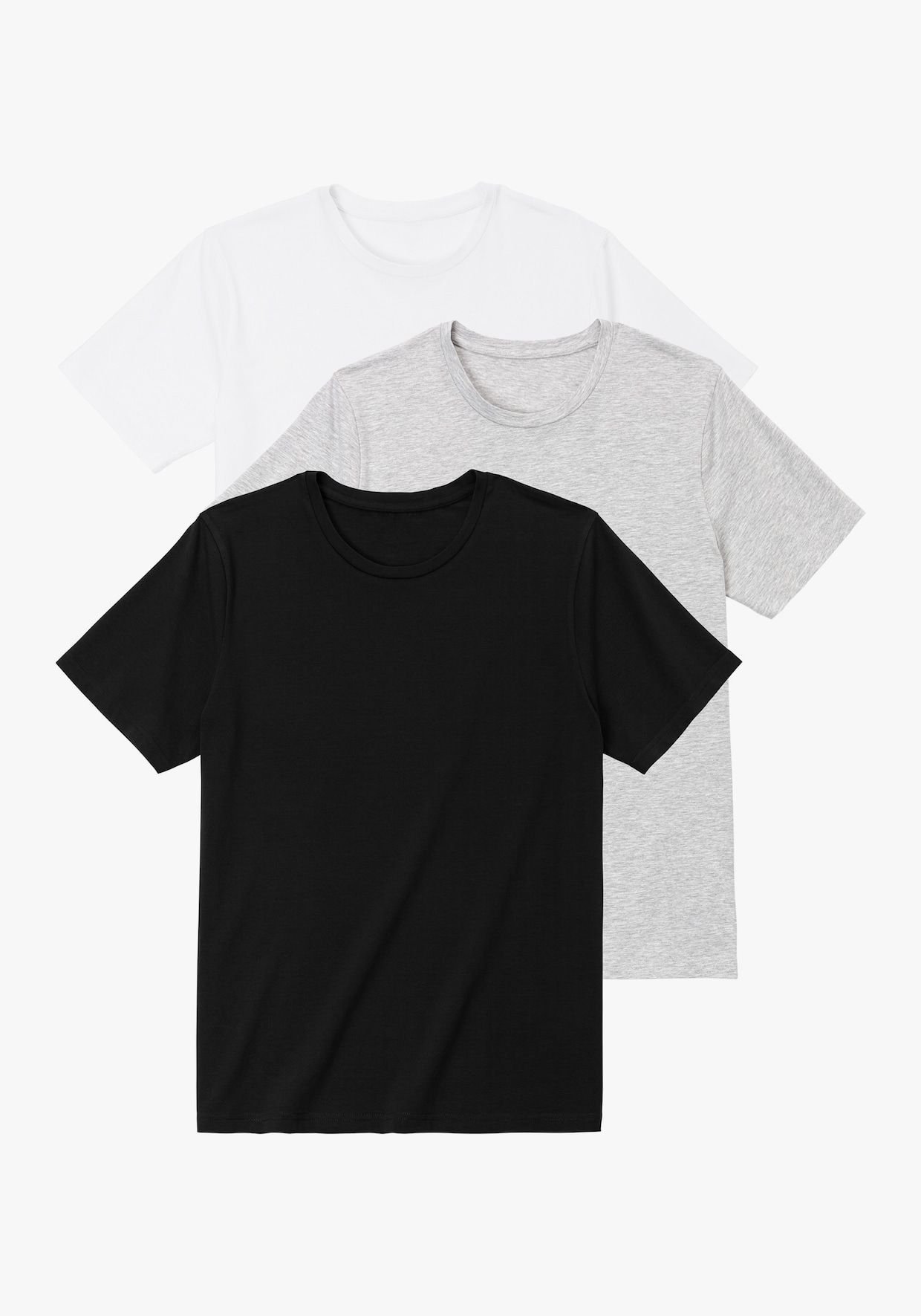 Bruno Banani T-Shirt - schwarz, grau-meliert, weiß