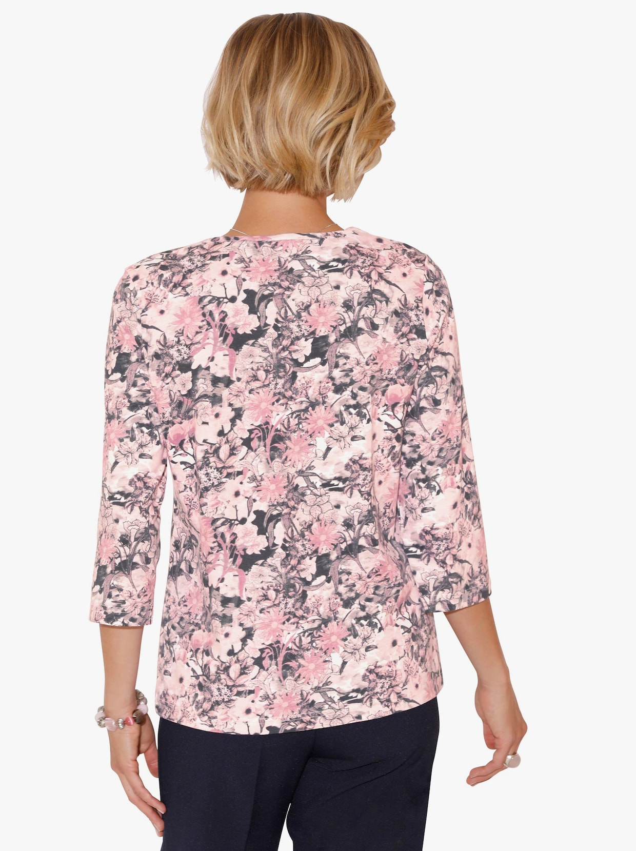 T-shirt - roze/grijs geprint