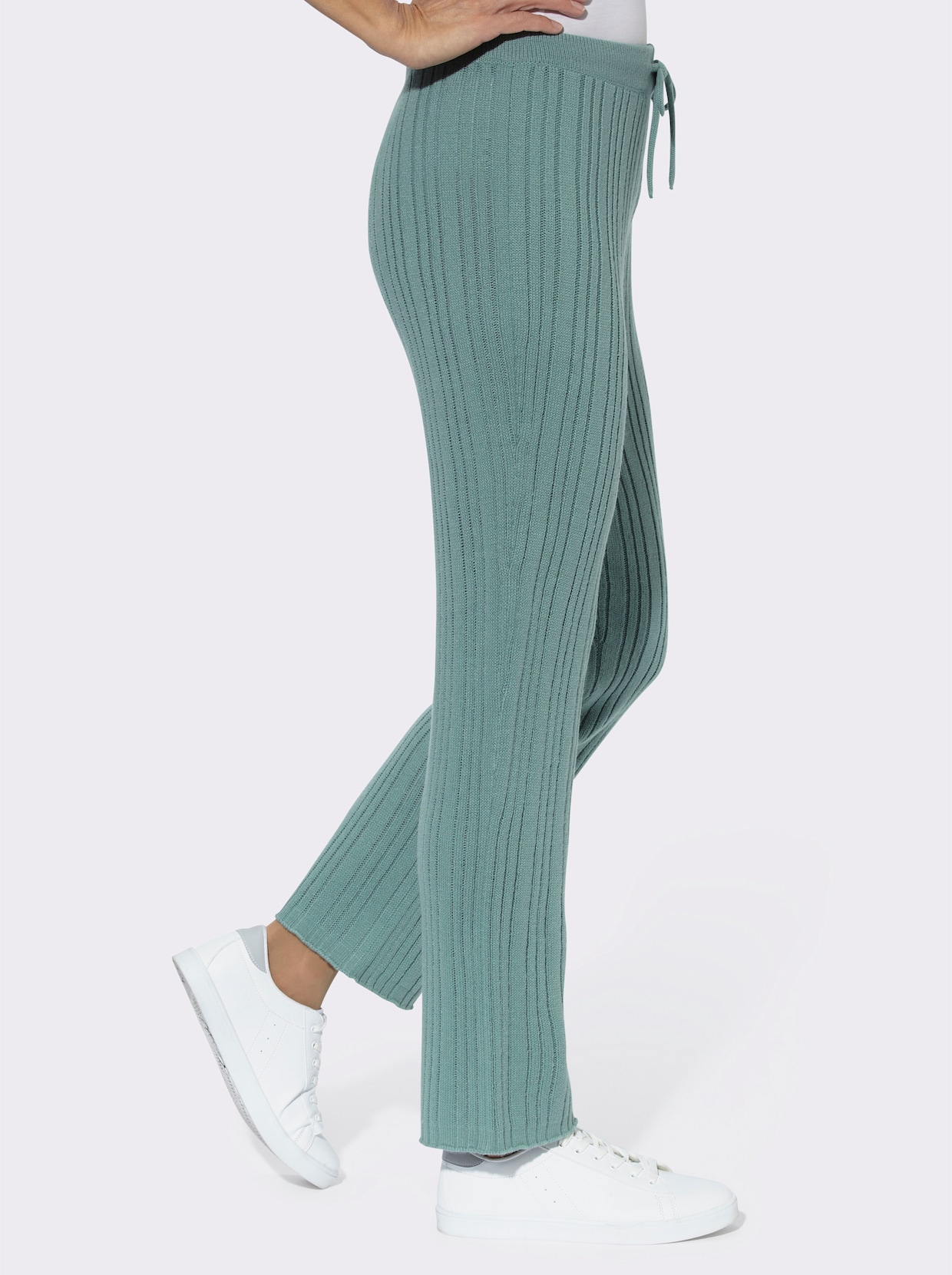 Broek van tricot - jade