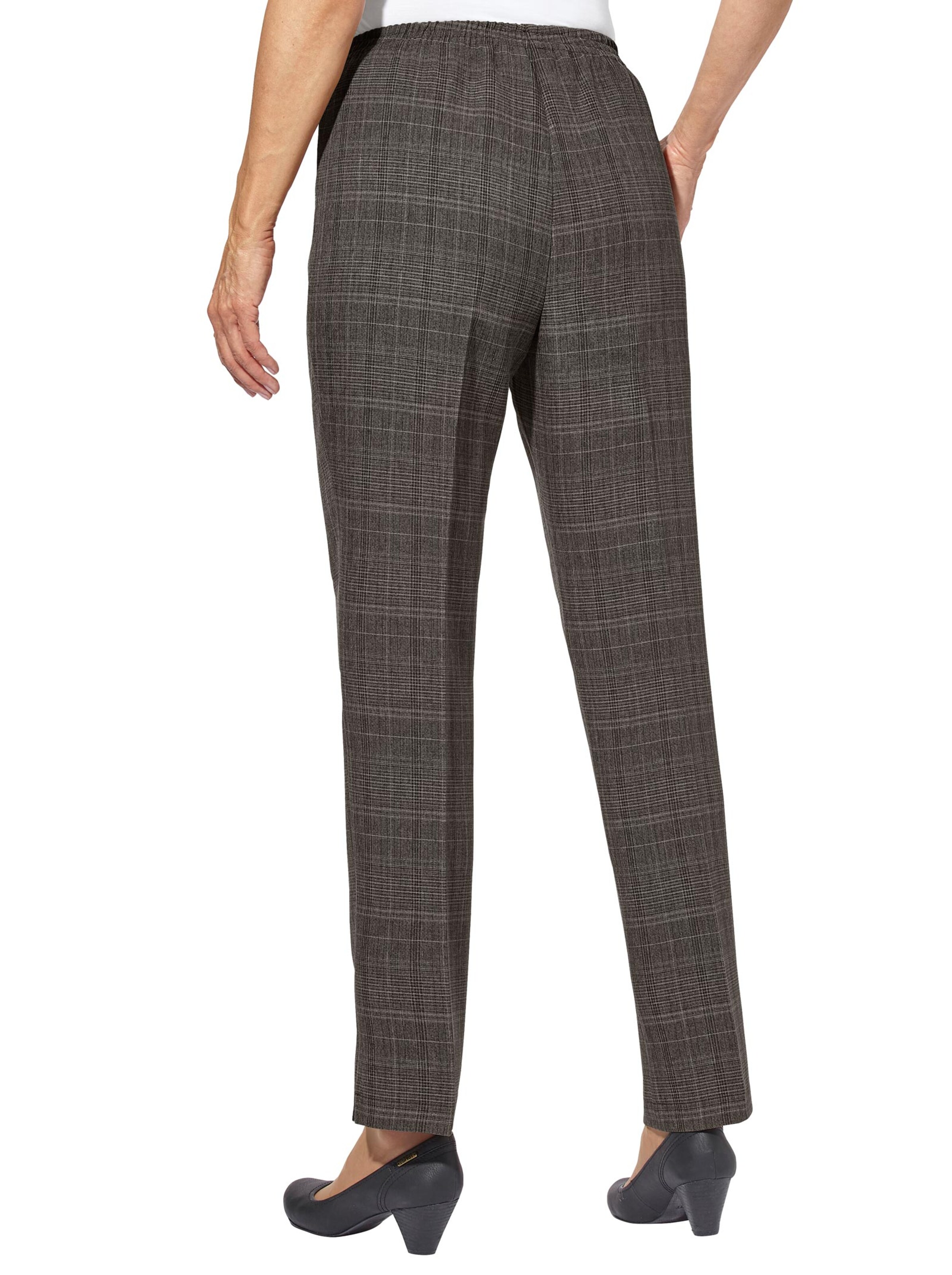 Hose - taupe-kariert