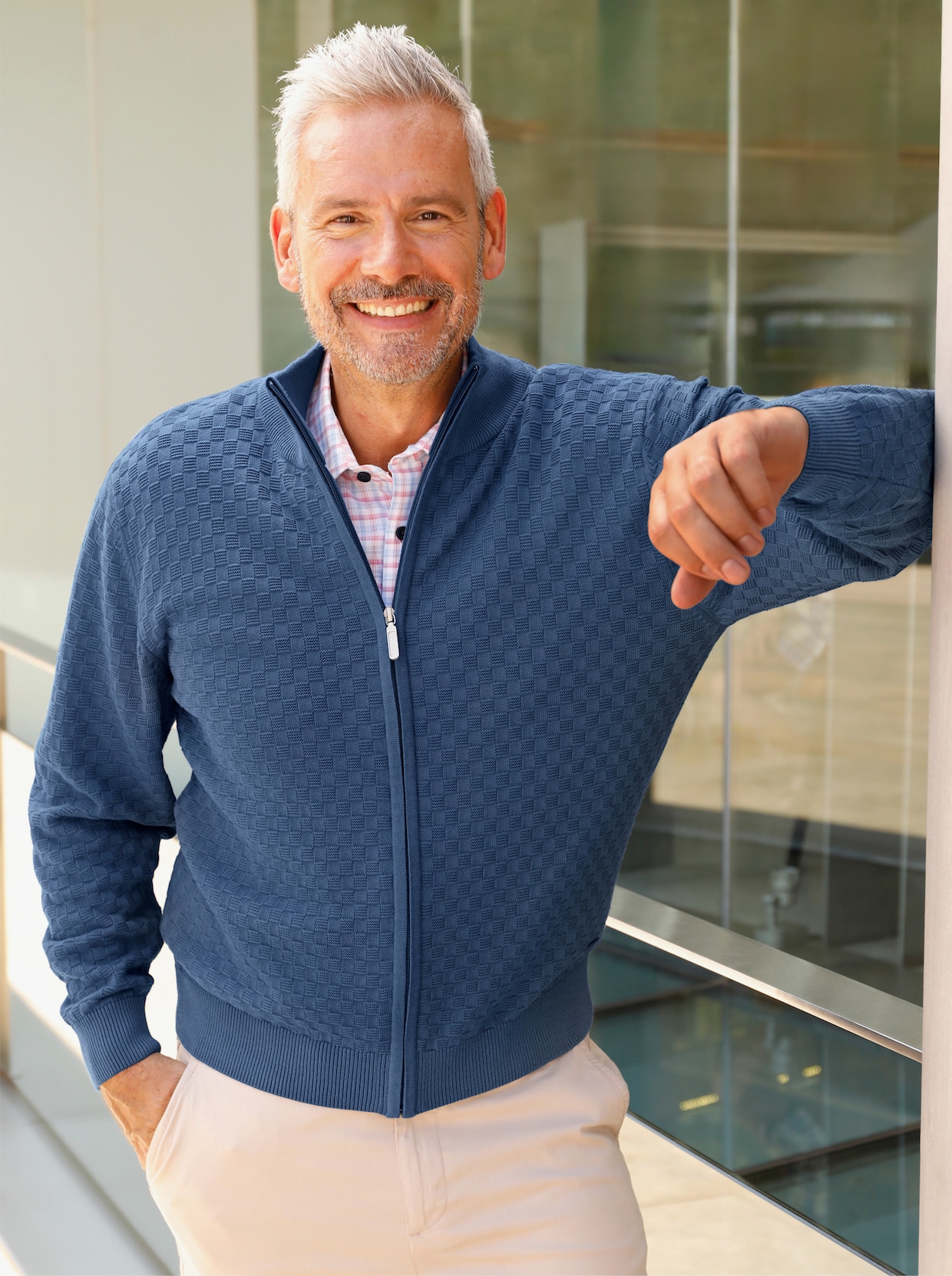 Marco Donati Strickjacke - jeansblau