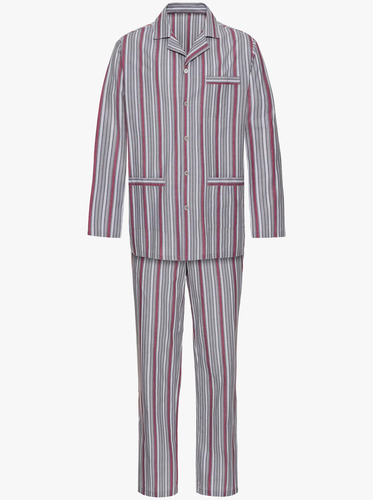 KINGsCLUB Pyjama - grijs/rood gestreept