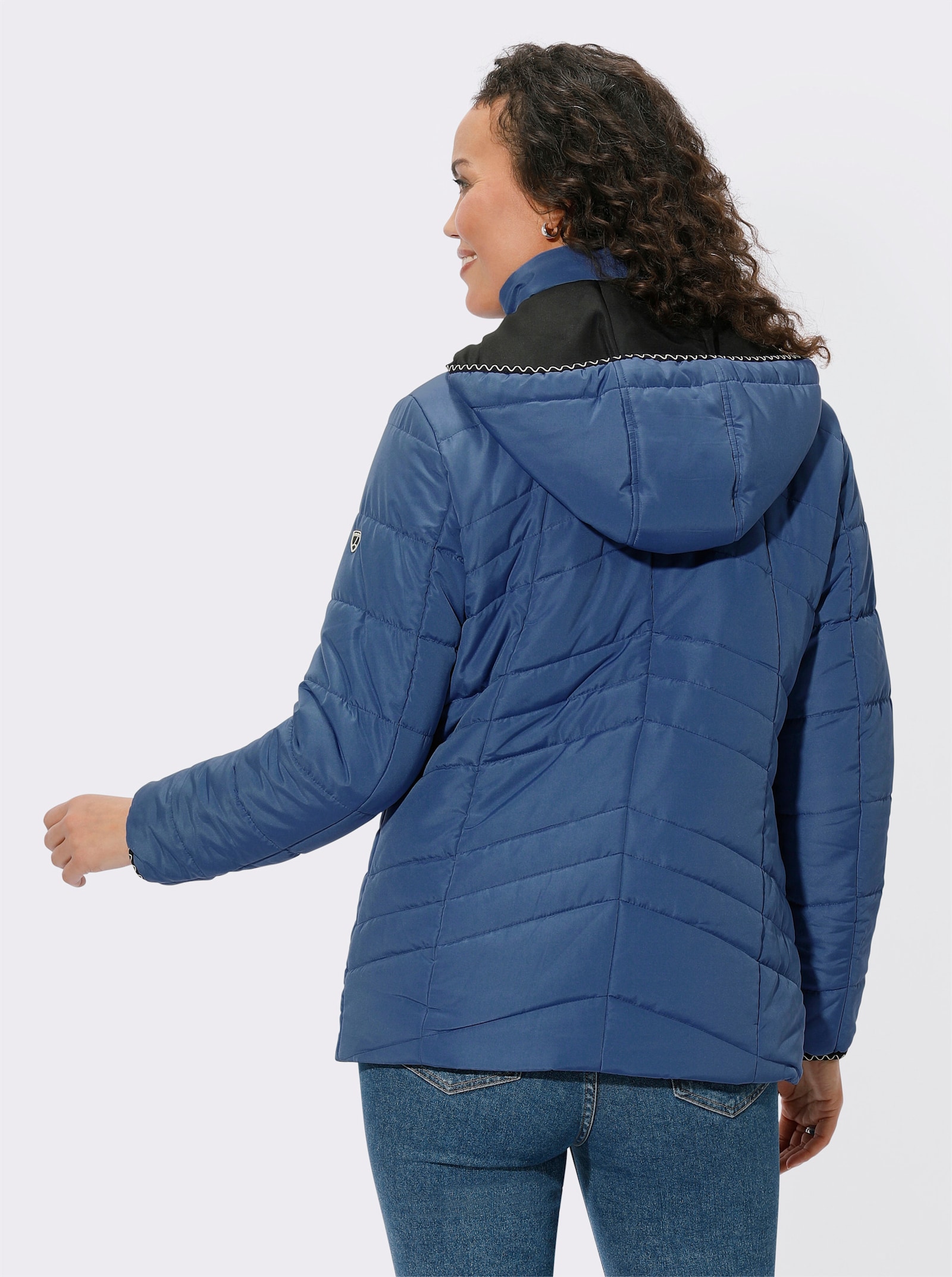 Steppjacke mit abnehmbarer Kapuze - jeansblau