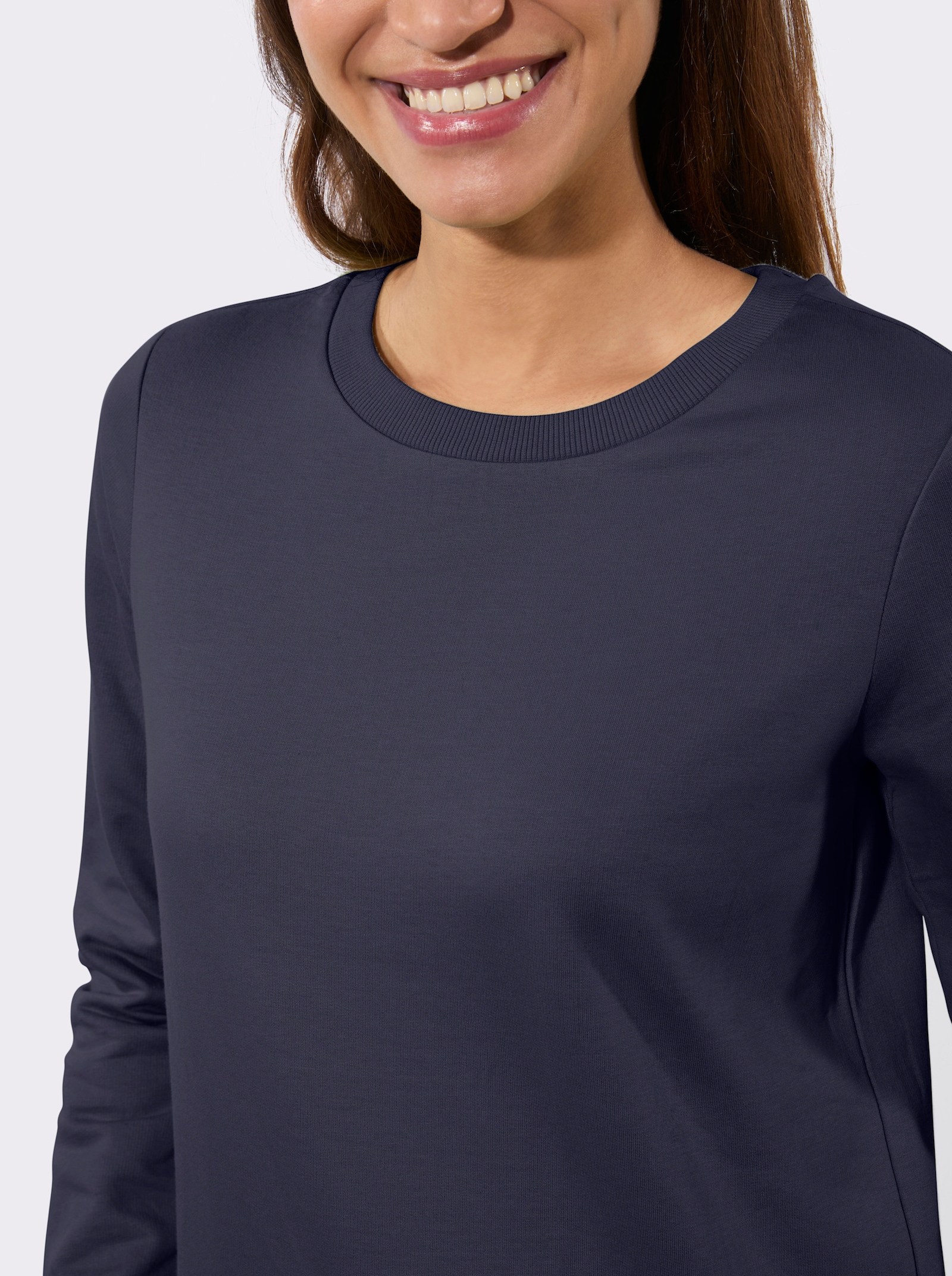 Sweatshirt mit Ripp-Abschlüssen - marine
