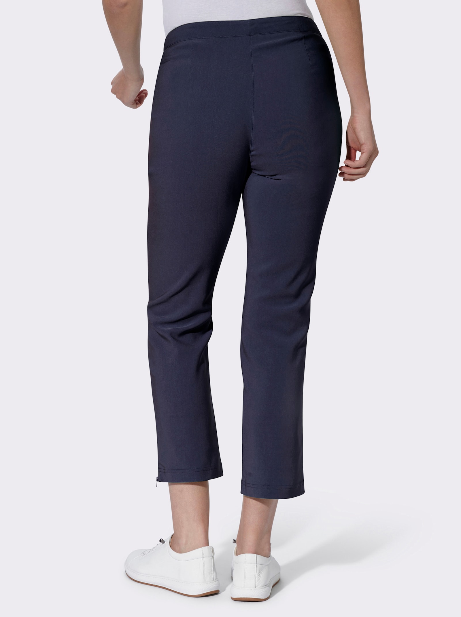 7/8-broek met ritssluitingen aan de zoom - marine