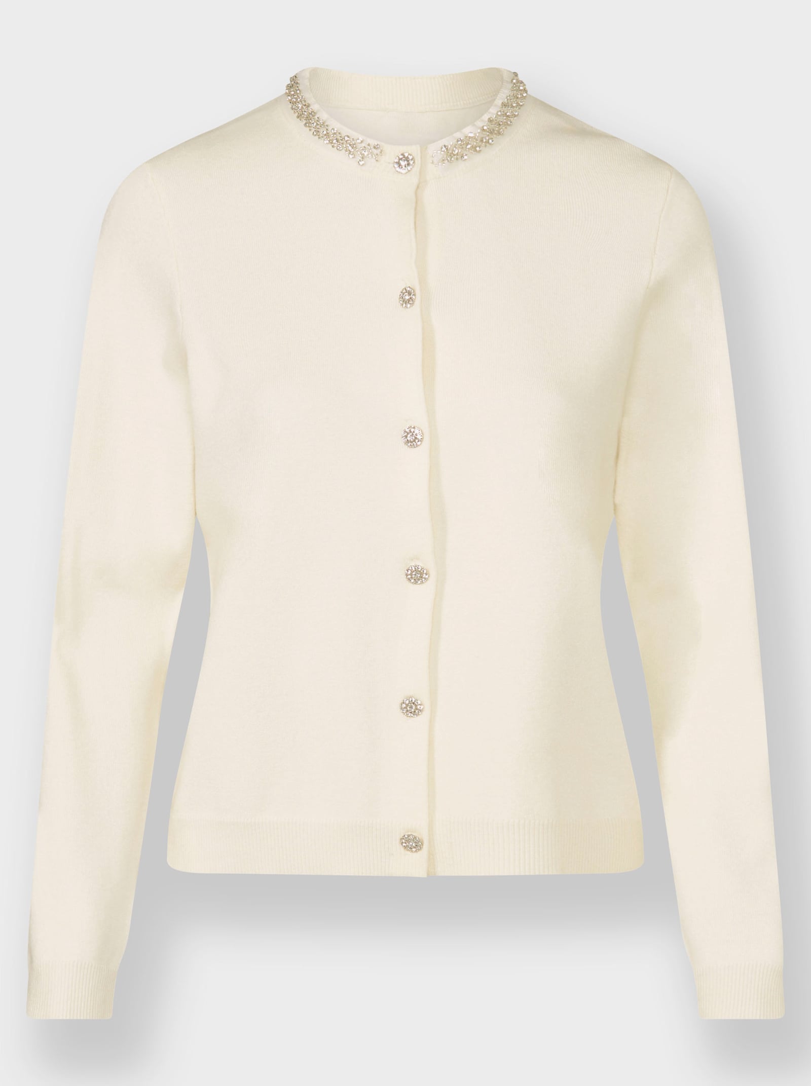 heine Feinstrickjacke mit Glitzersteinchen - champagner