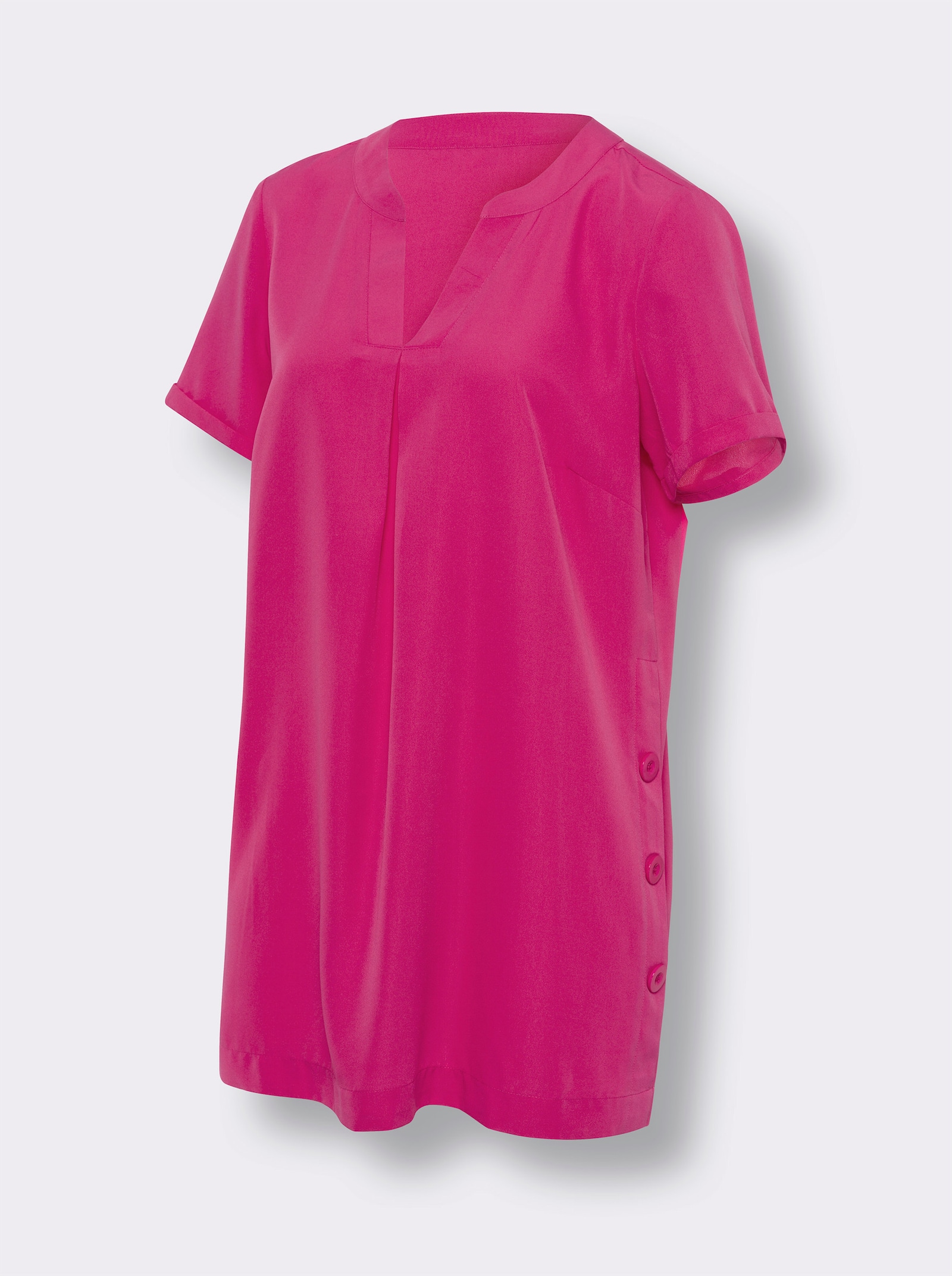 Dlouhá halenka s velkým záhybem - fuchsiová