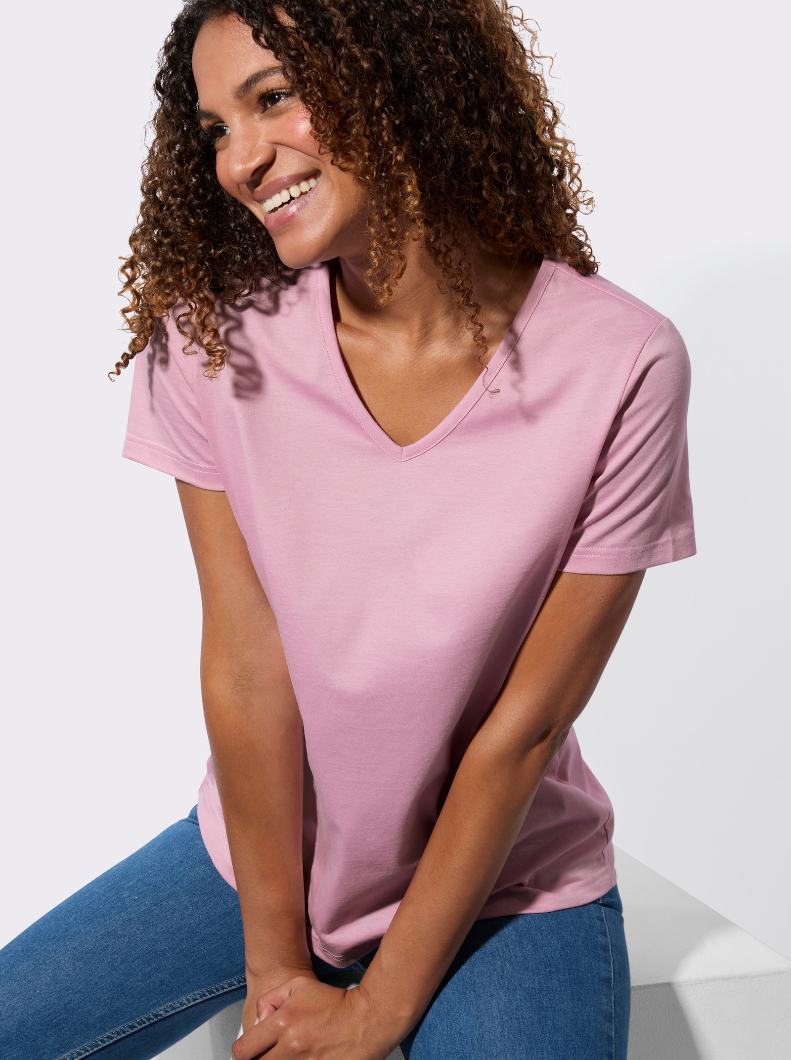 Tričko s krátkým rukávem v balení po 2 ks - růžová + ecru