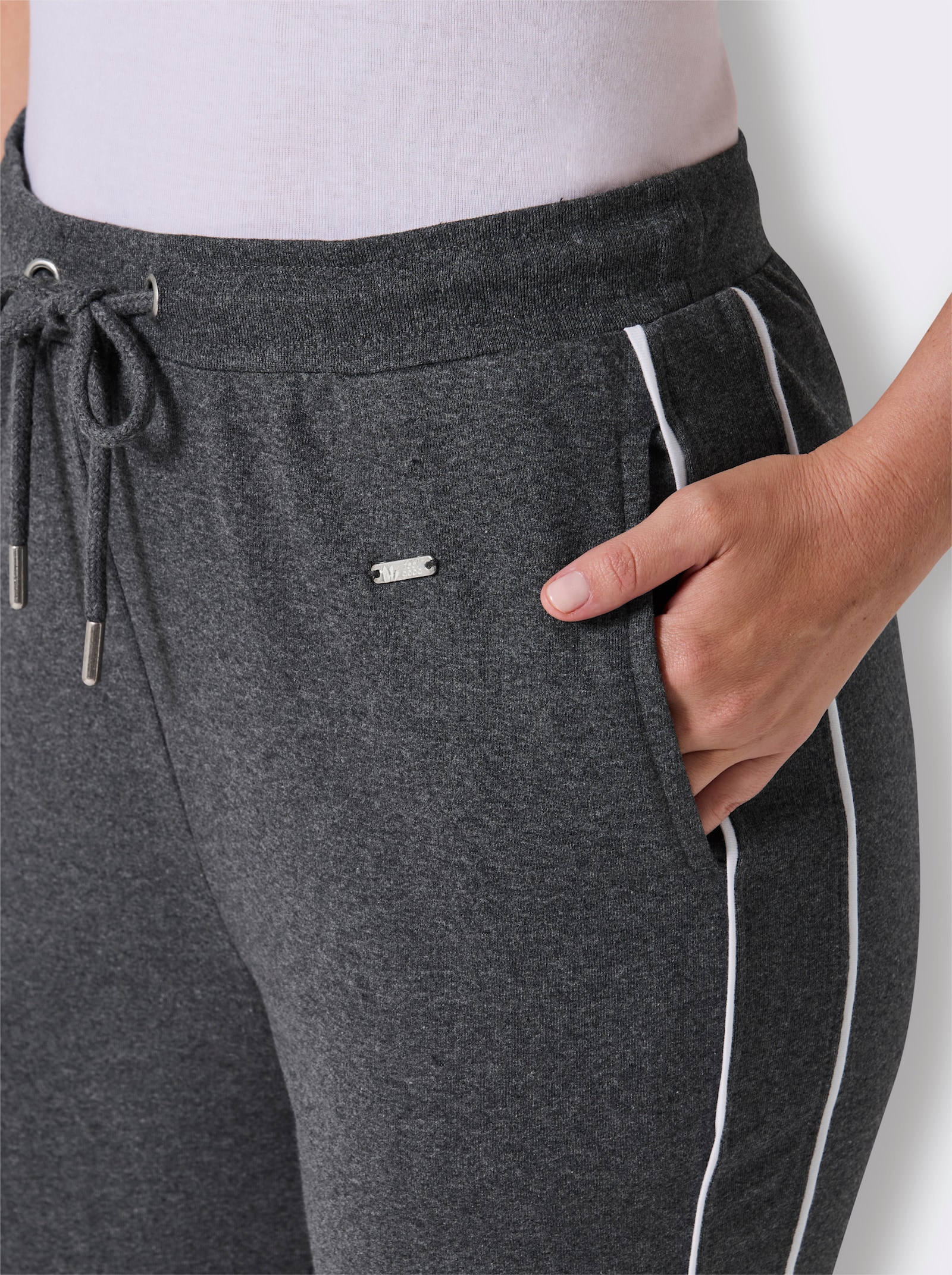 feel good Hose - anthrazit-meliert-weiß