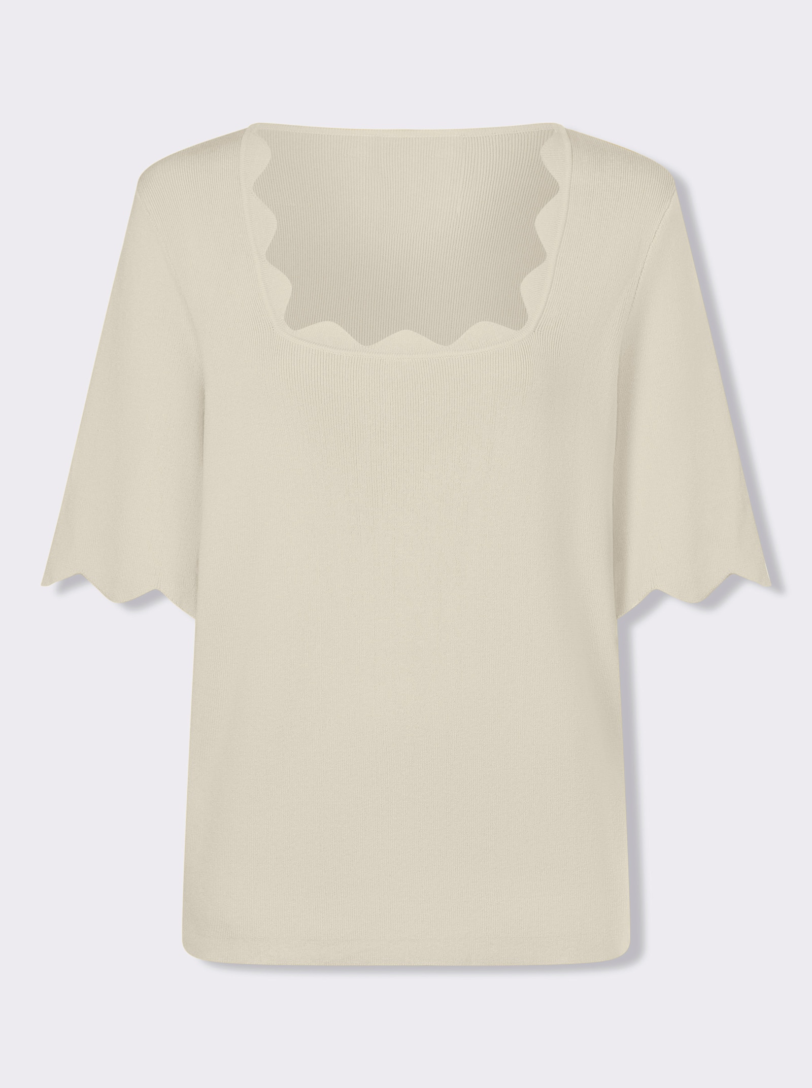 heine Feinstrickpullover mit Carré-Ausschnitt - champagner