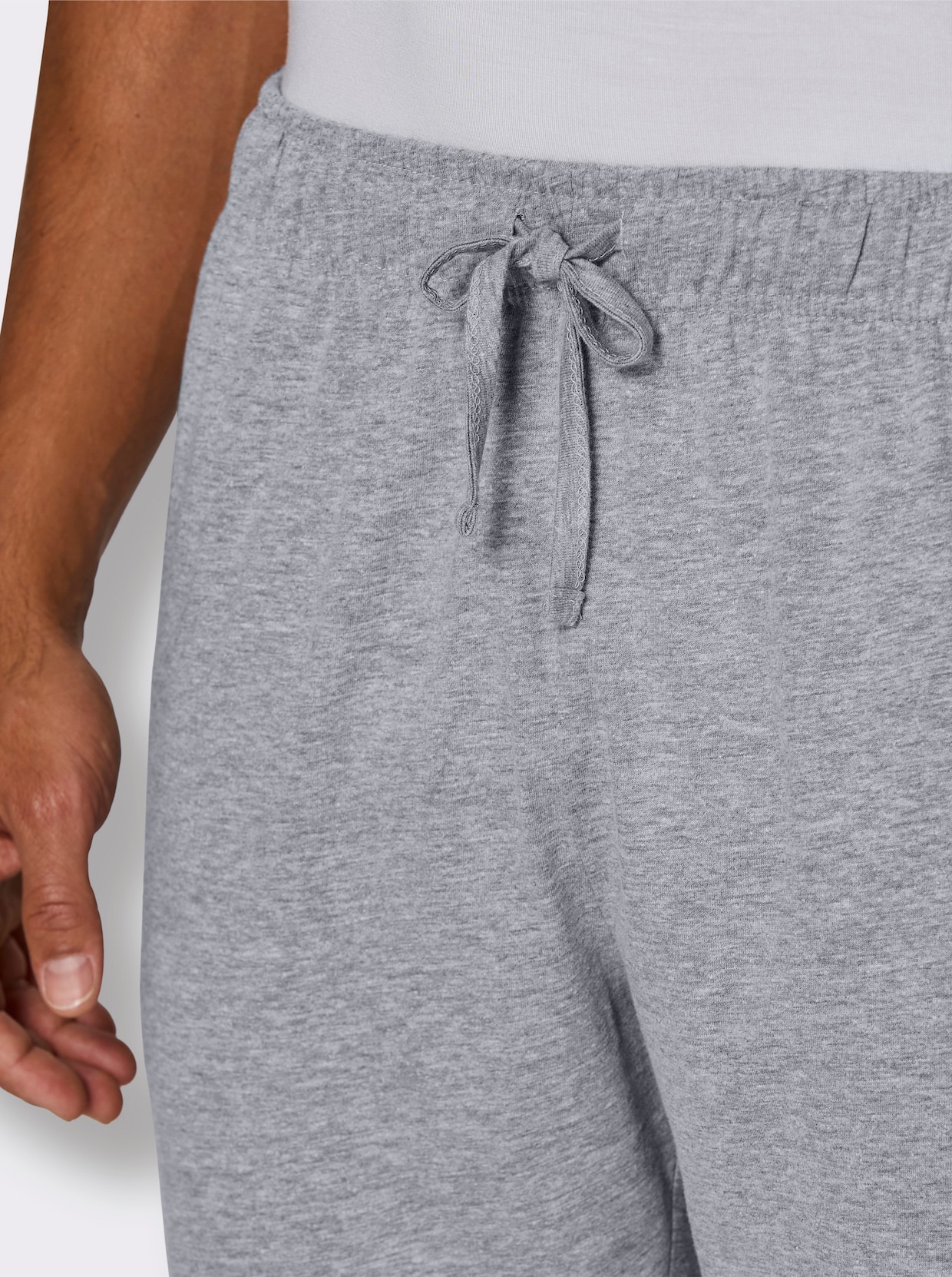 wäschepur men Hose lang - grau-meliert + mittelblau