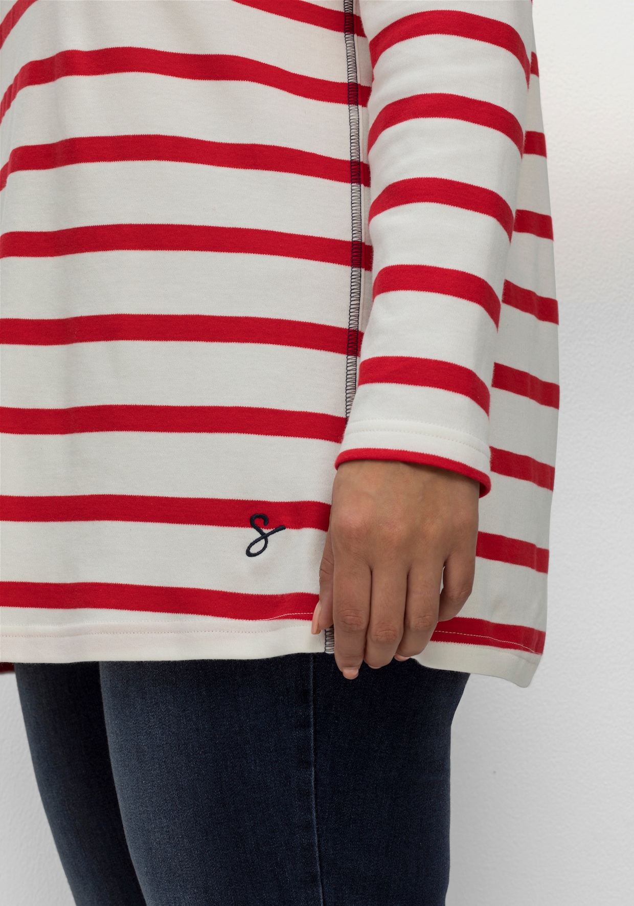 sheego Streepjesshirt - offwhite gestreept