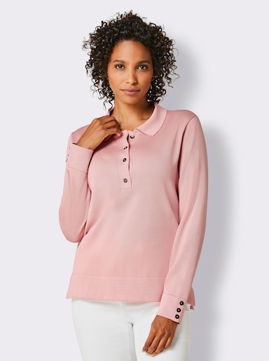 CREATION L PREMIUM Polopullover aus mercerisierter Baumwolle - rosenquarz