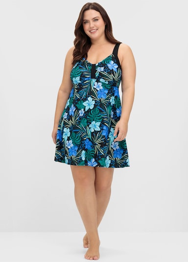 sheego Badekleid - tiefblau-bedruckt