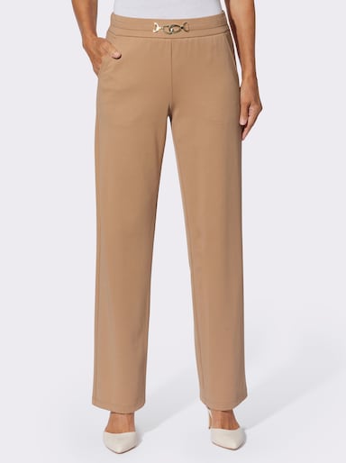 Schlupfhose mit Zierschnalle - camel
