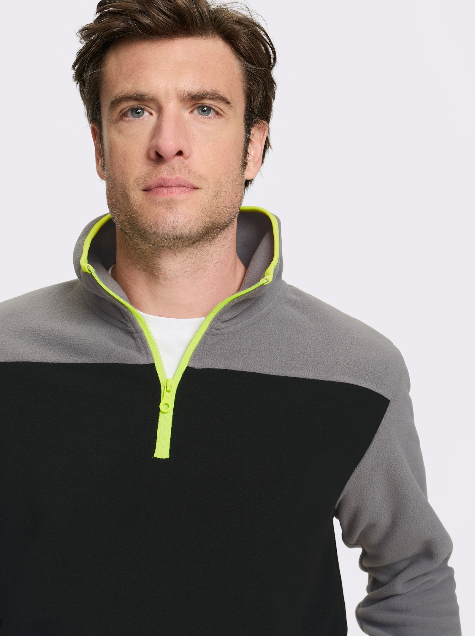 Catamaran Sports Fleeceshirt mit kontrastfarbigen Details - grau