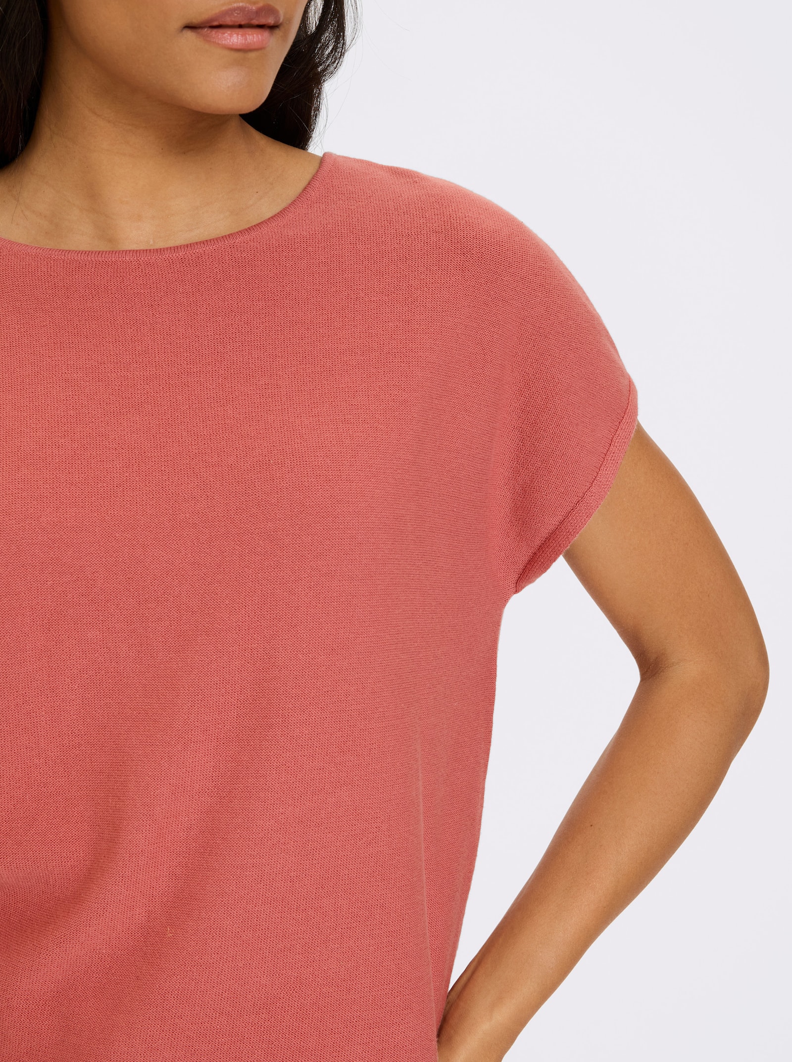 heine Pullunder im Linksstrick - rosenholz