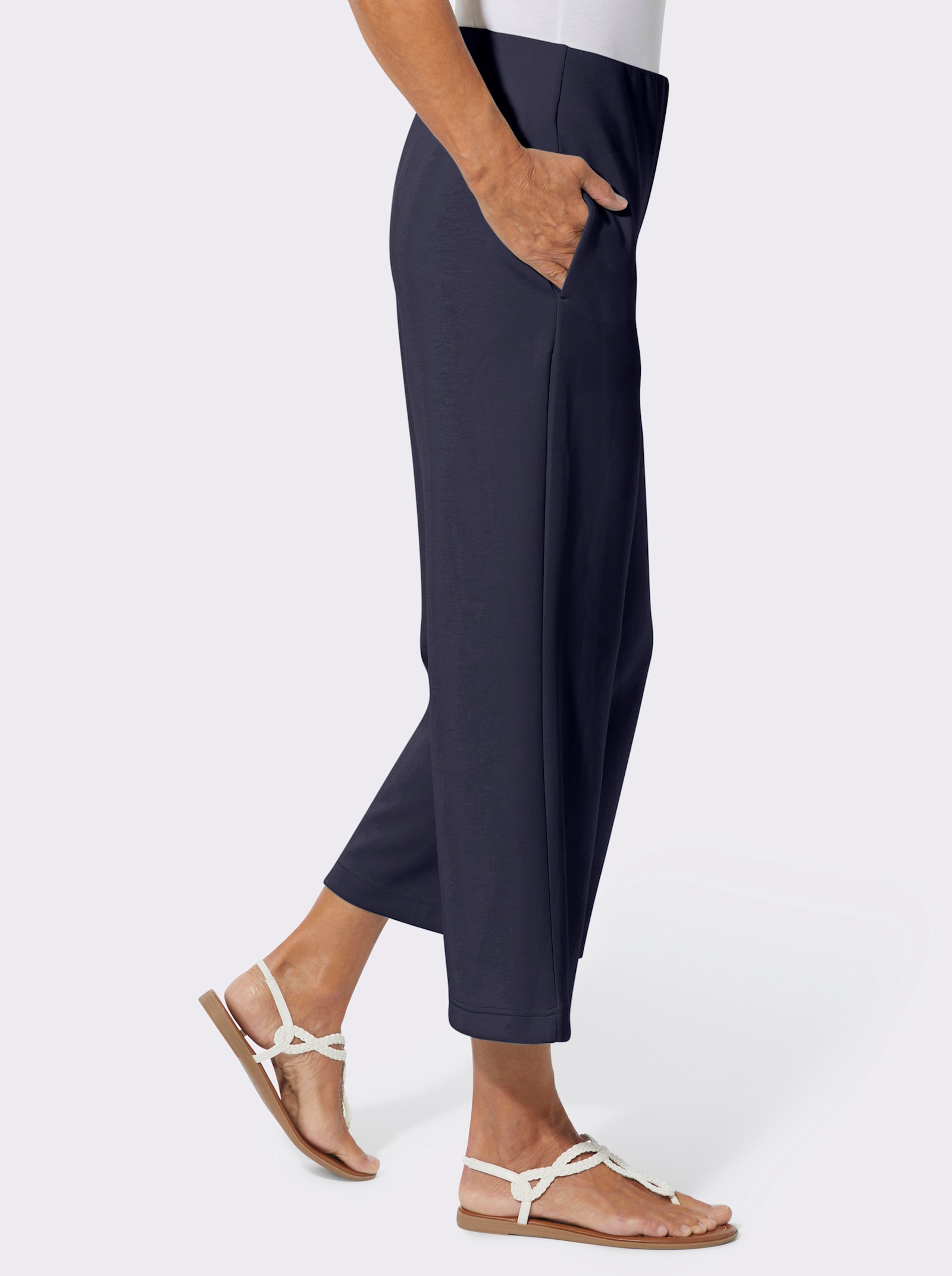 Jerseyhose mit weiten Beinen - marine