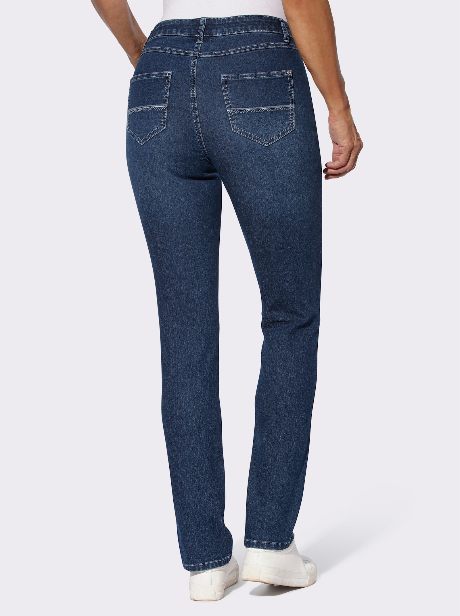 Jeans met glanzend borduursel - blue-stonewashed
