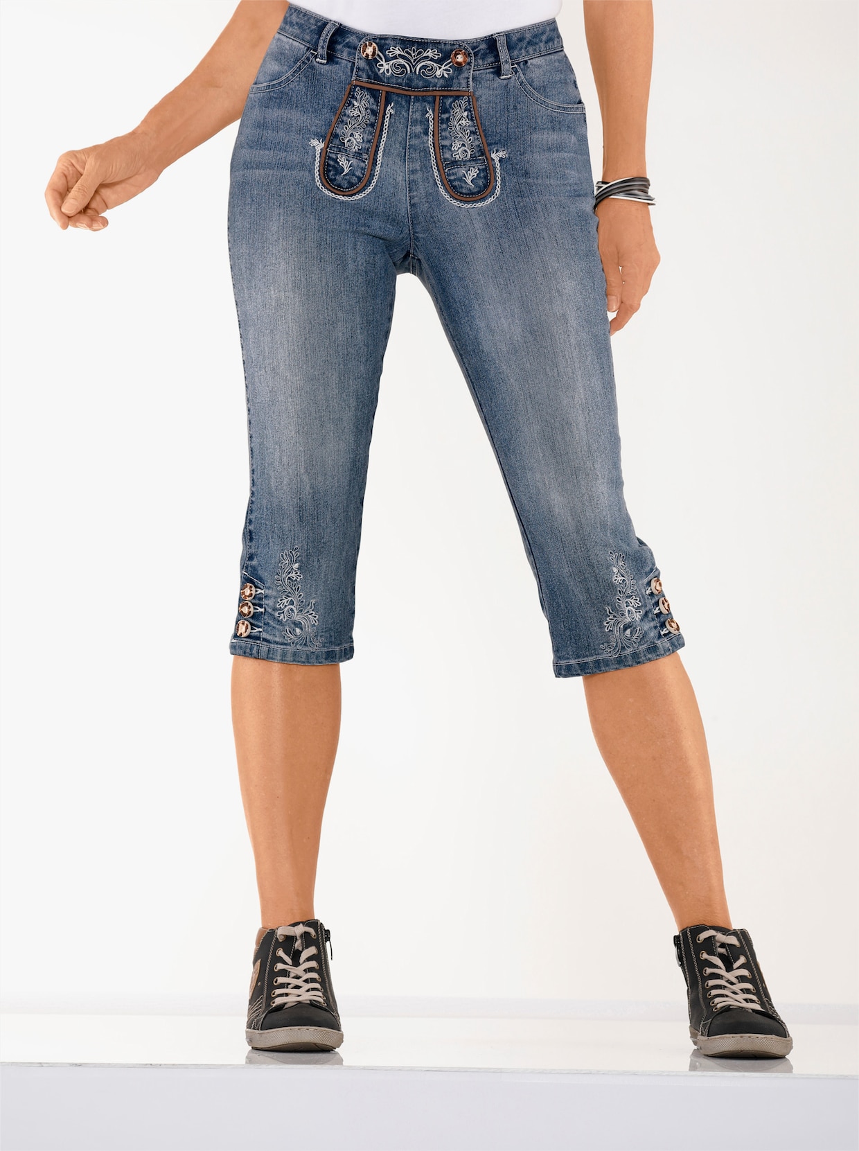 Caprijeans - blue-stone-washed