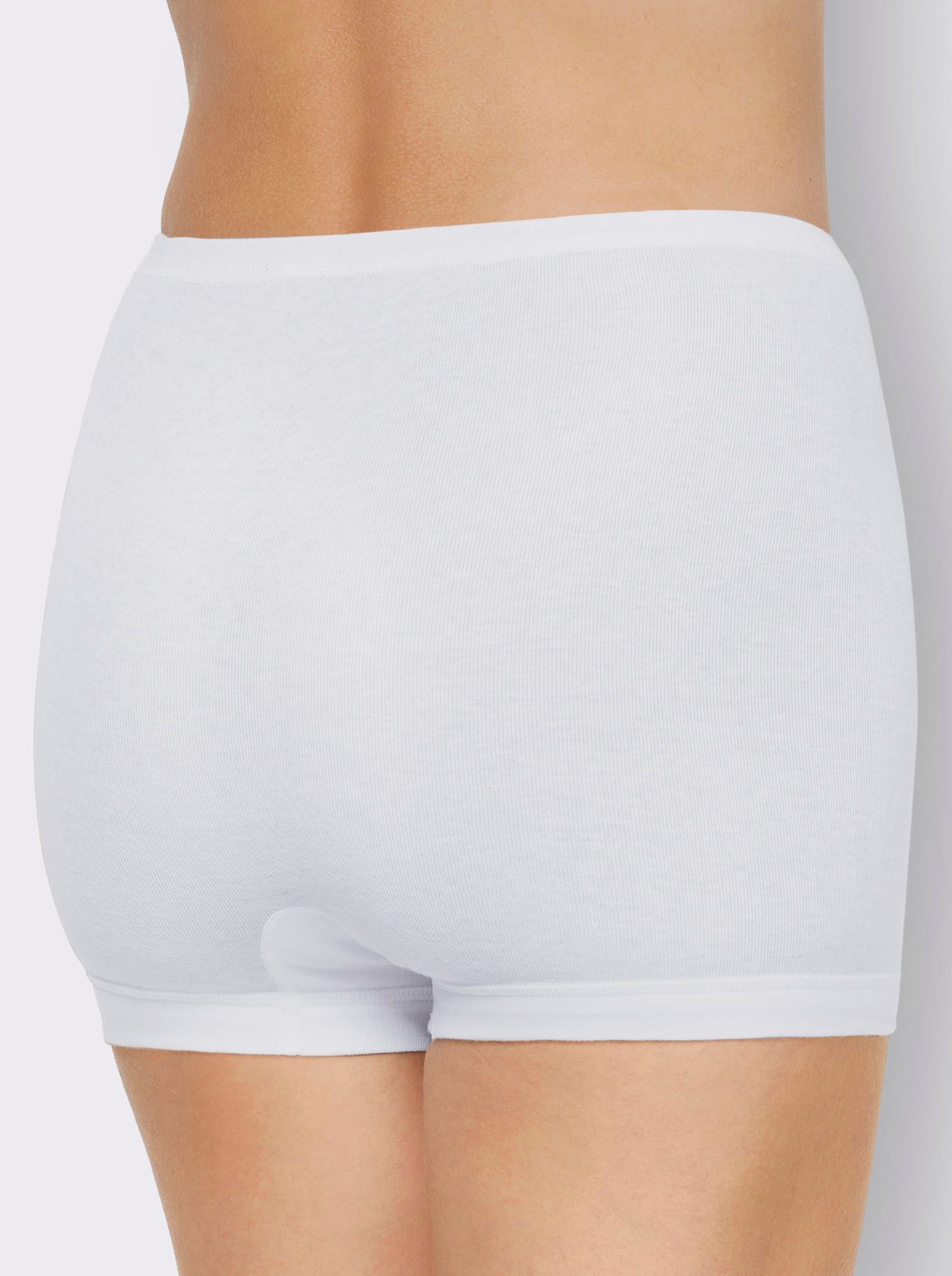 Boxertrosor med ribbade muddar - vit