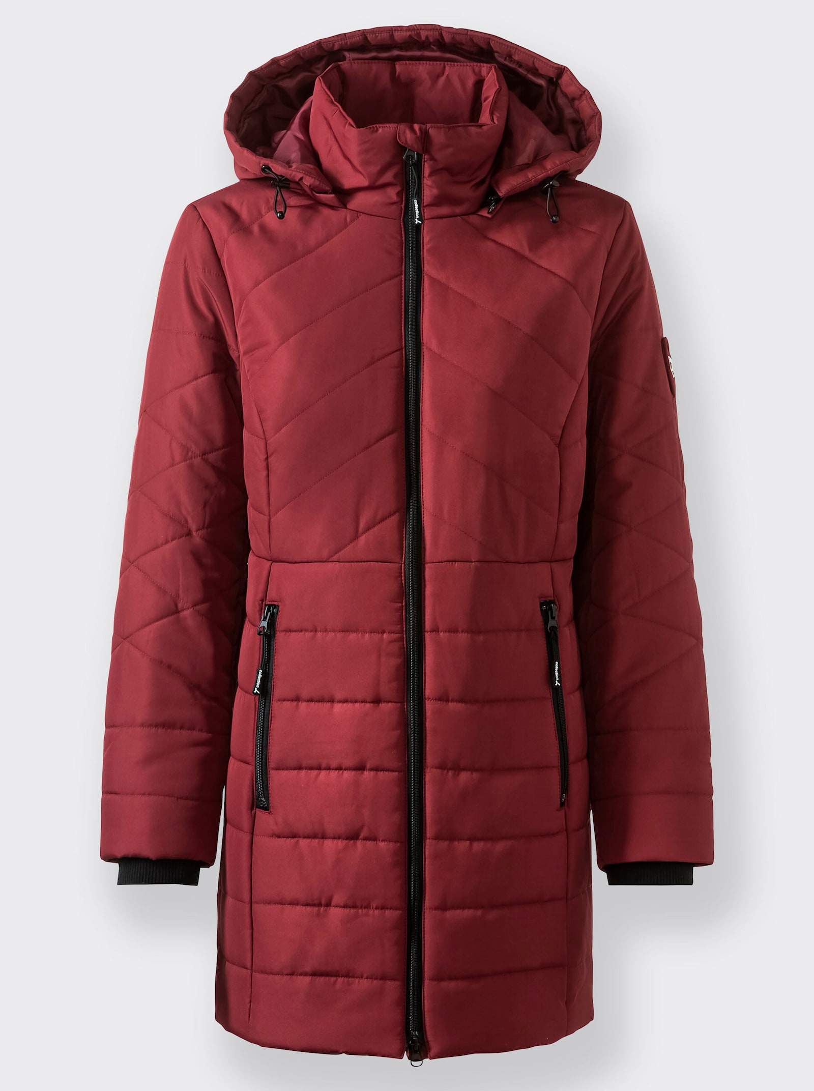 Steppjacke mit seitlichen Reißverschlüssen - dunkelrot