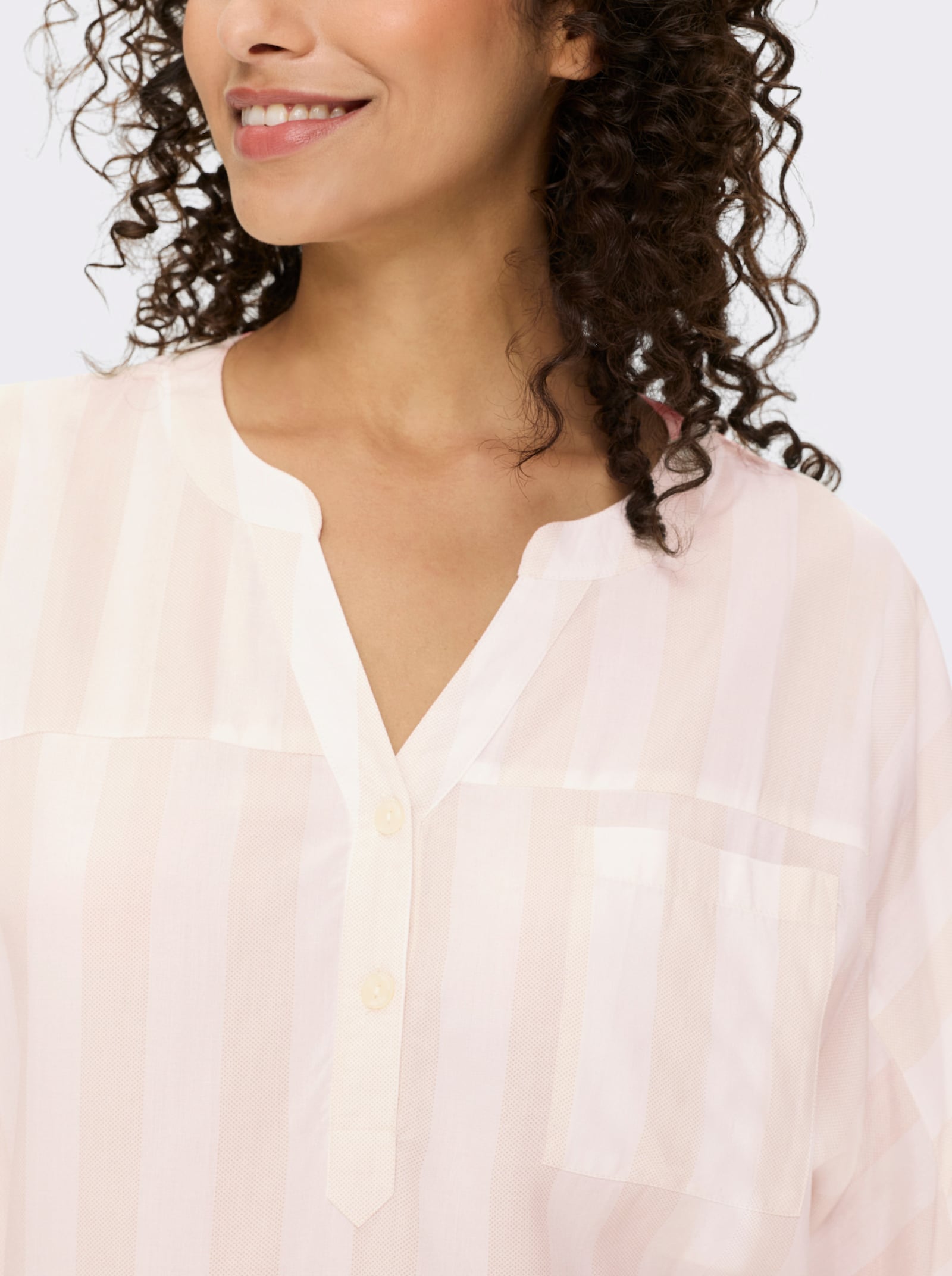 heine Gestreepte blouse met vleermuismouwen - ecru/zand gestreept