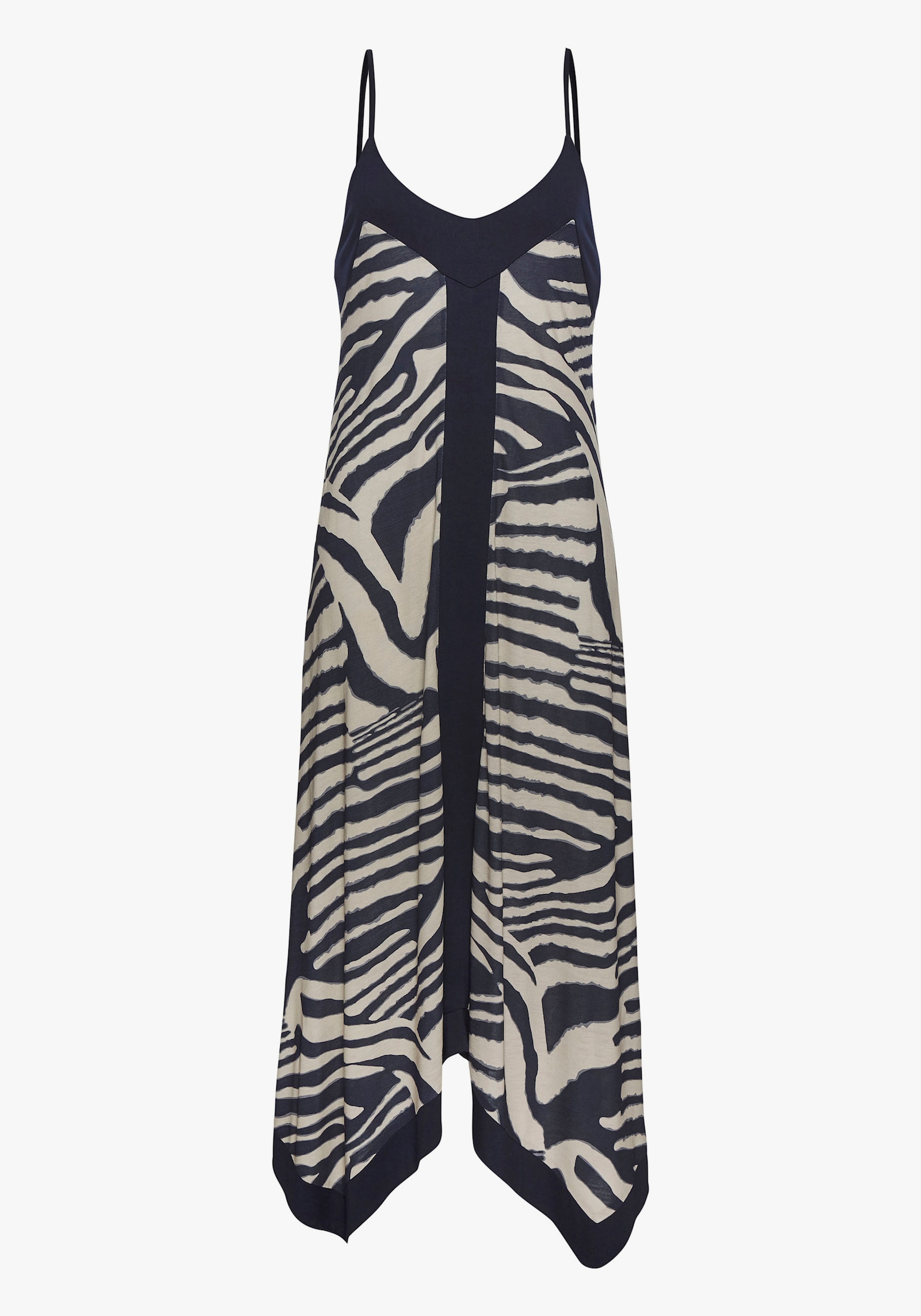 LASCANA Maxikleid - creme-graublau bedruckt