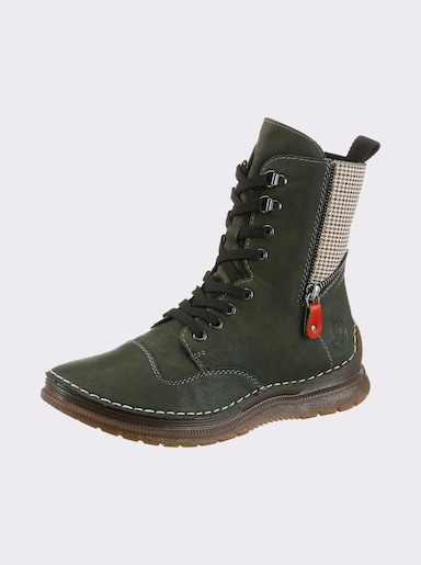 Rieker Schnürstiefel mit Kontrastnähten - khaki