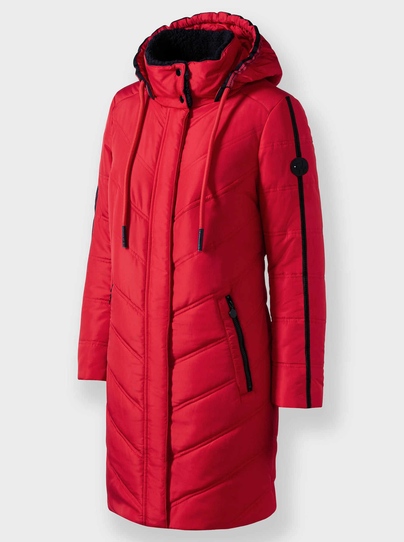 heine Steppmantel mit Teddy-Fleece innen - rot