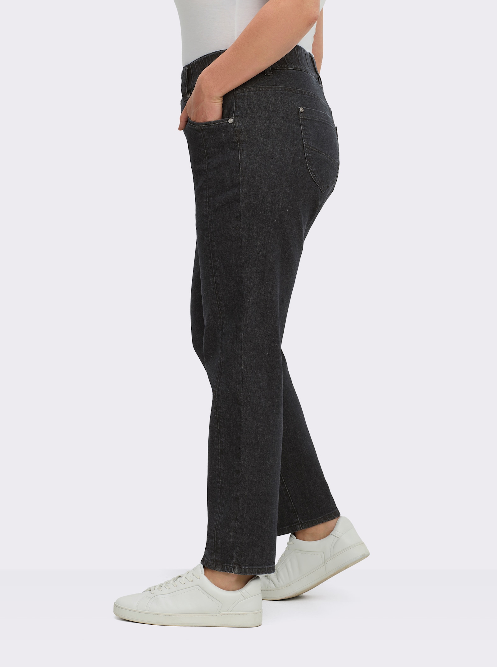 sheego Jeans in 5-Pocket-Form - black denim