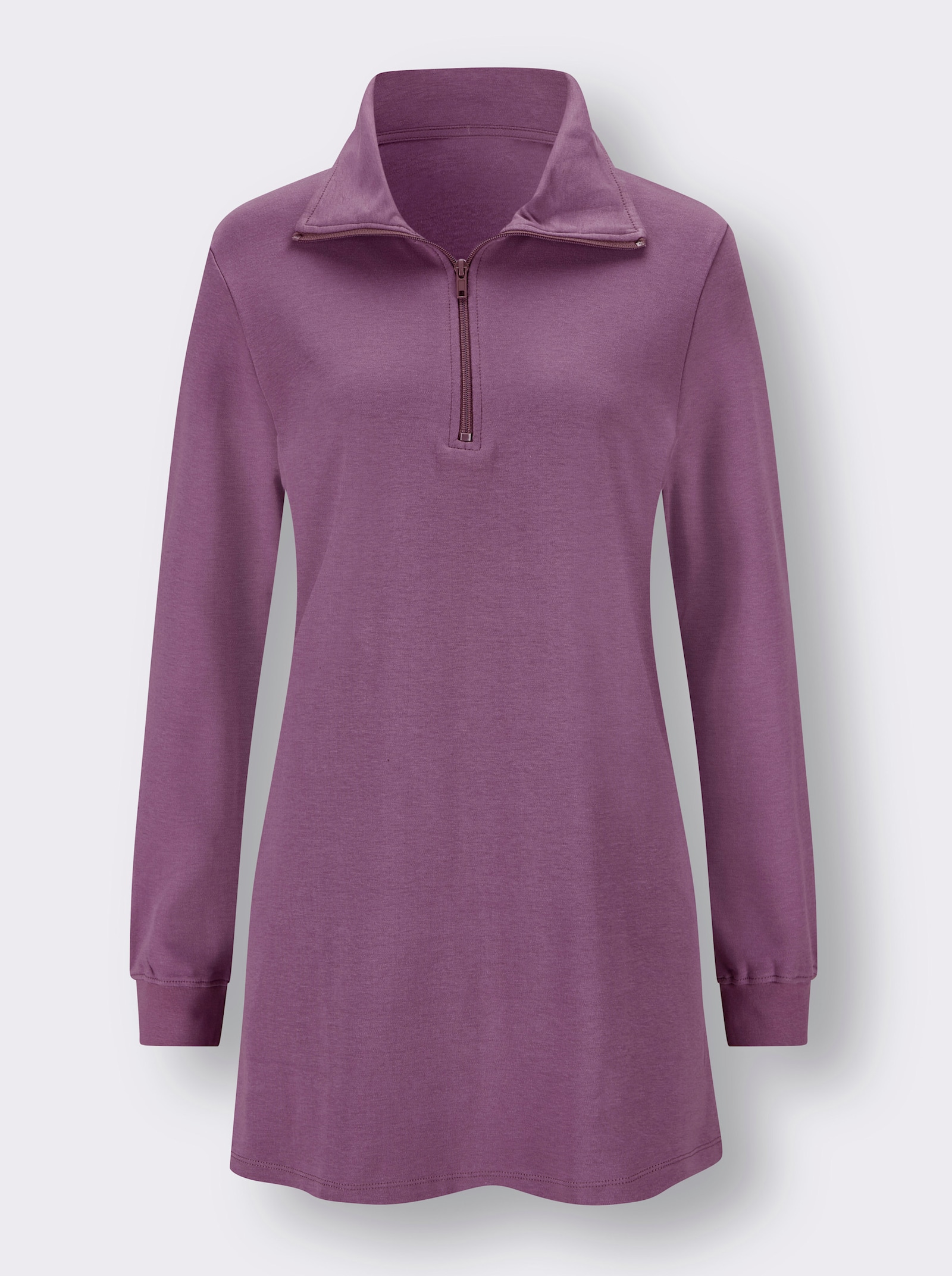 Lang sweatshirt met platte kraag - violet