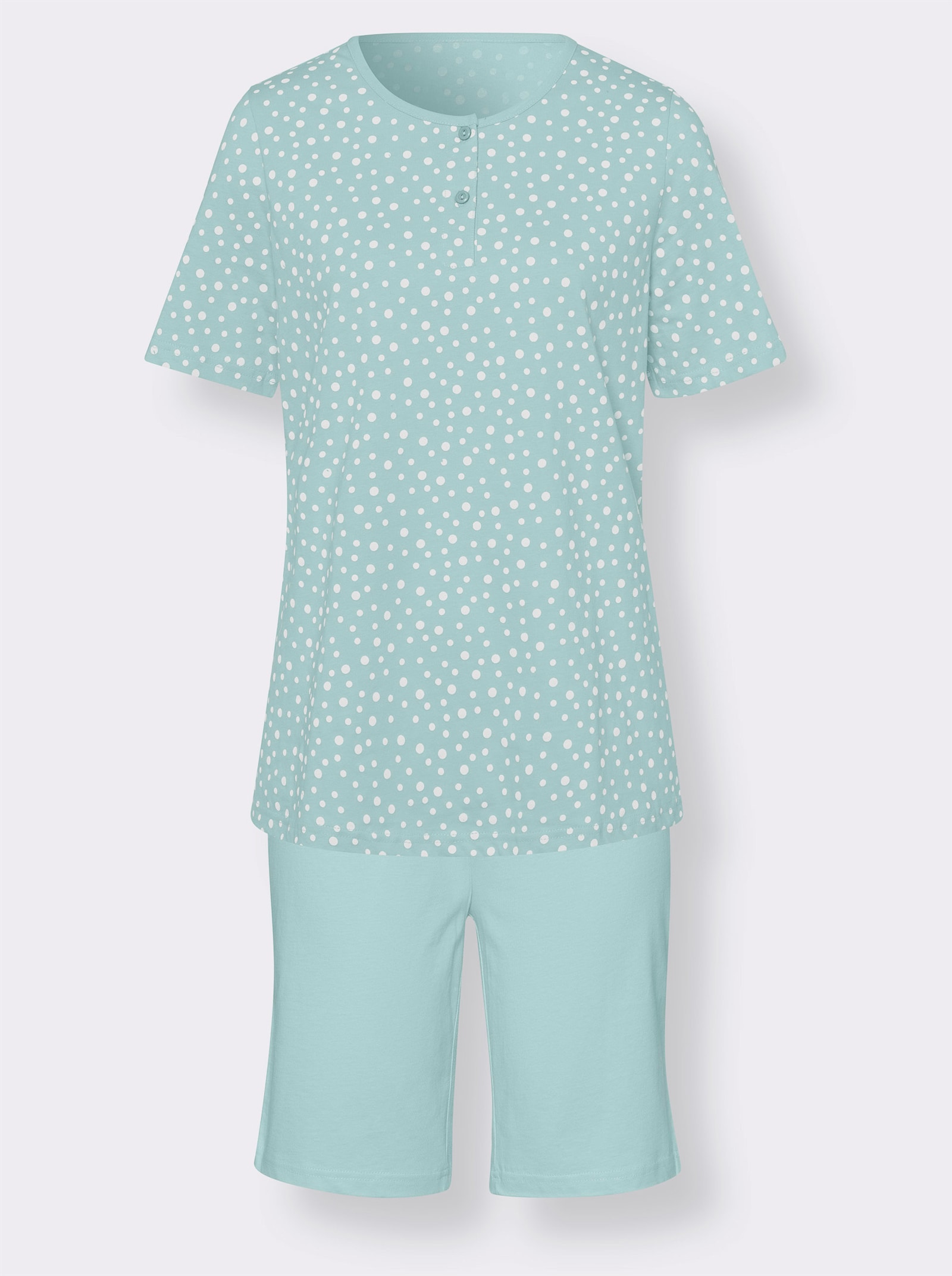 Shorty mit Punkte-Dessin - mint-ecru