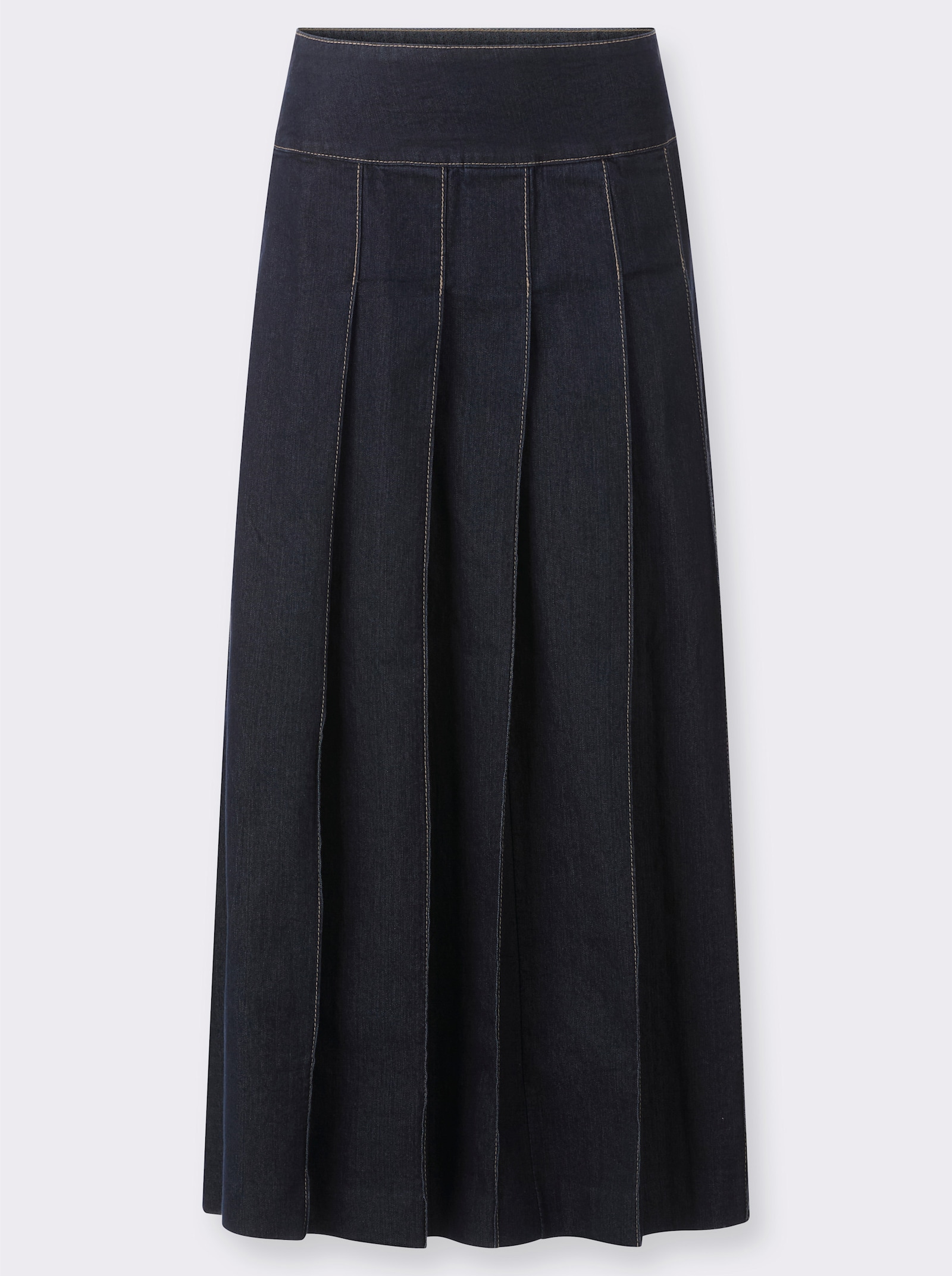 Džínová sukně dílového střihu - tmavěmodrá